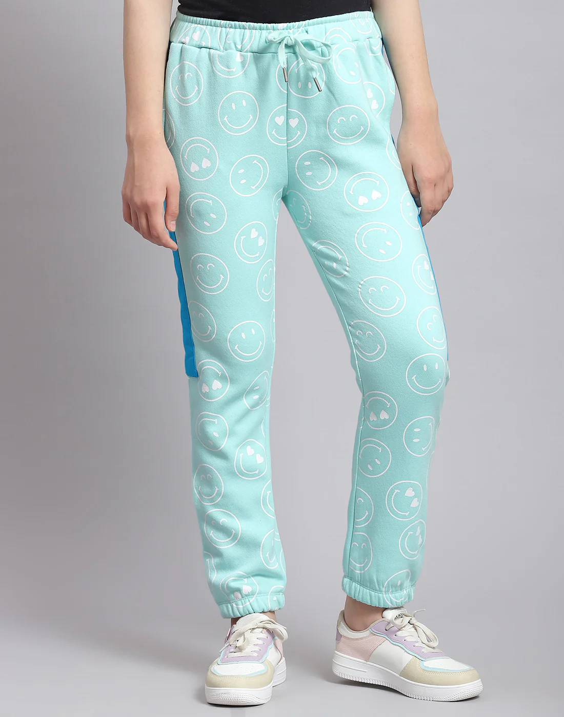 Girls Turquoise Blue Printed Hooded Full Sleeve Cords Set - Image 8