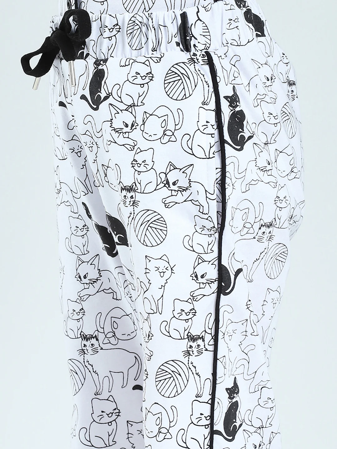 Girls White Printed Collar Half Sleeve Lower Set - Image 8