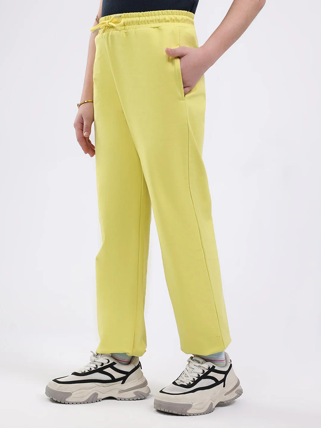 Girls Yellow Printed Hooded Full Sleeve Cords Set - Image 7