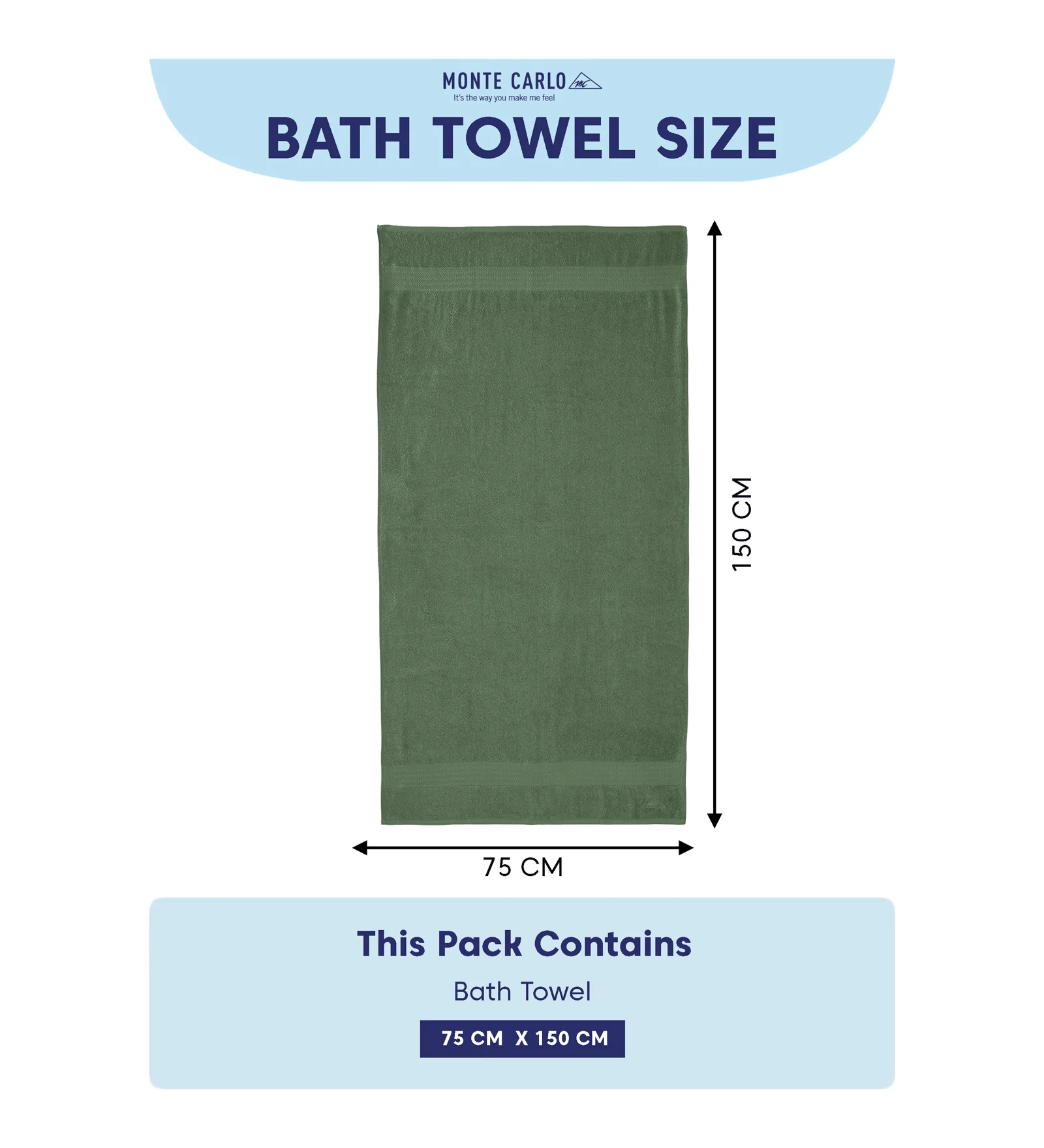 Green Pure Cotton Solid 380 GSM Bath Towel 1 Piece (Jazz Collection) - Image 8
