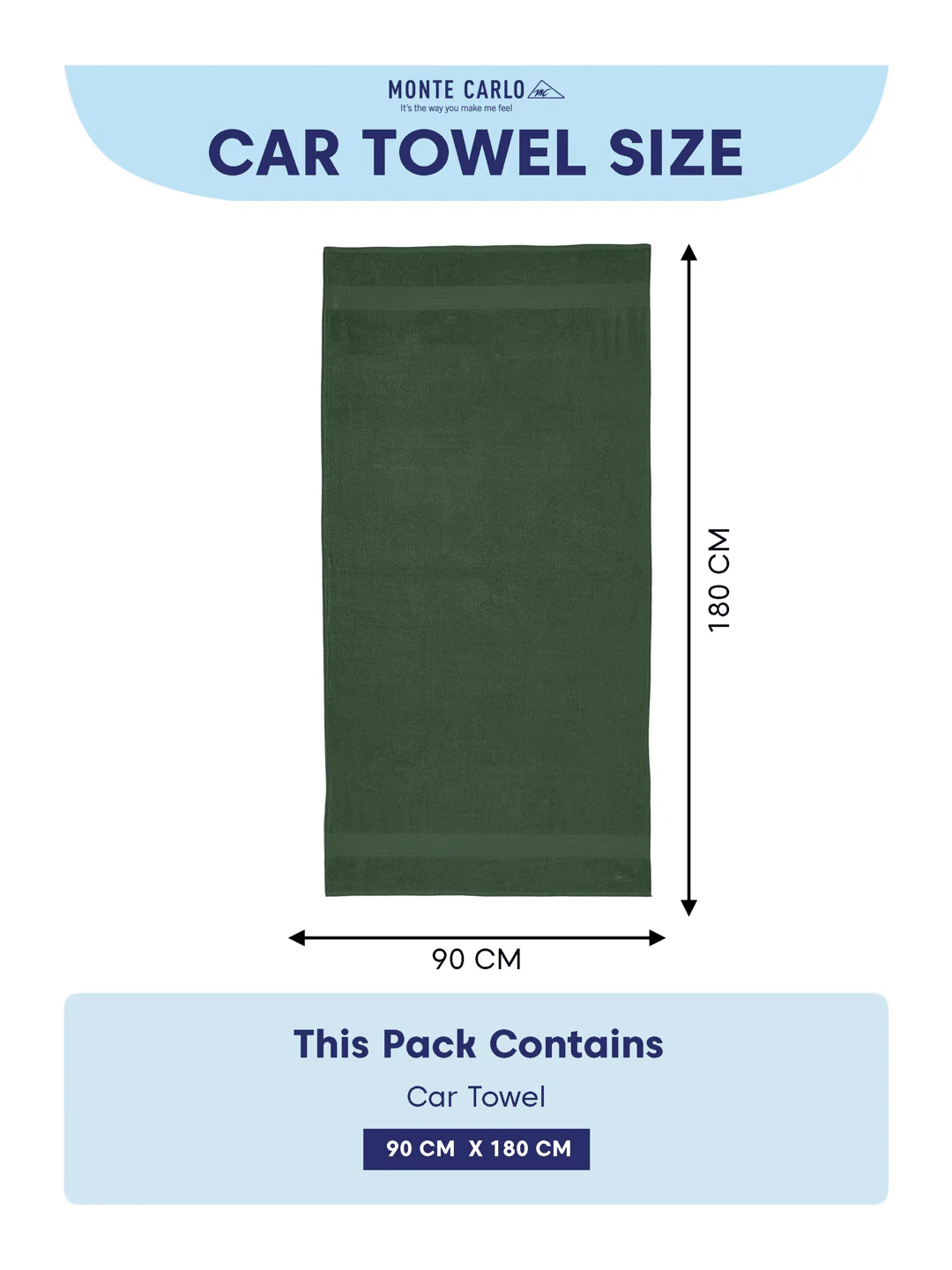 Green Pure Cotton Solid 380 GSM Car Towel 1 Piece (Jazz Collection) - Image 7