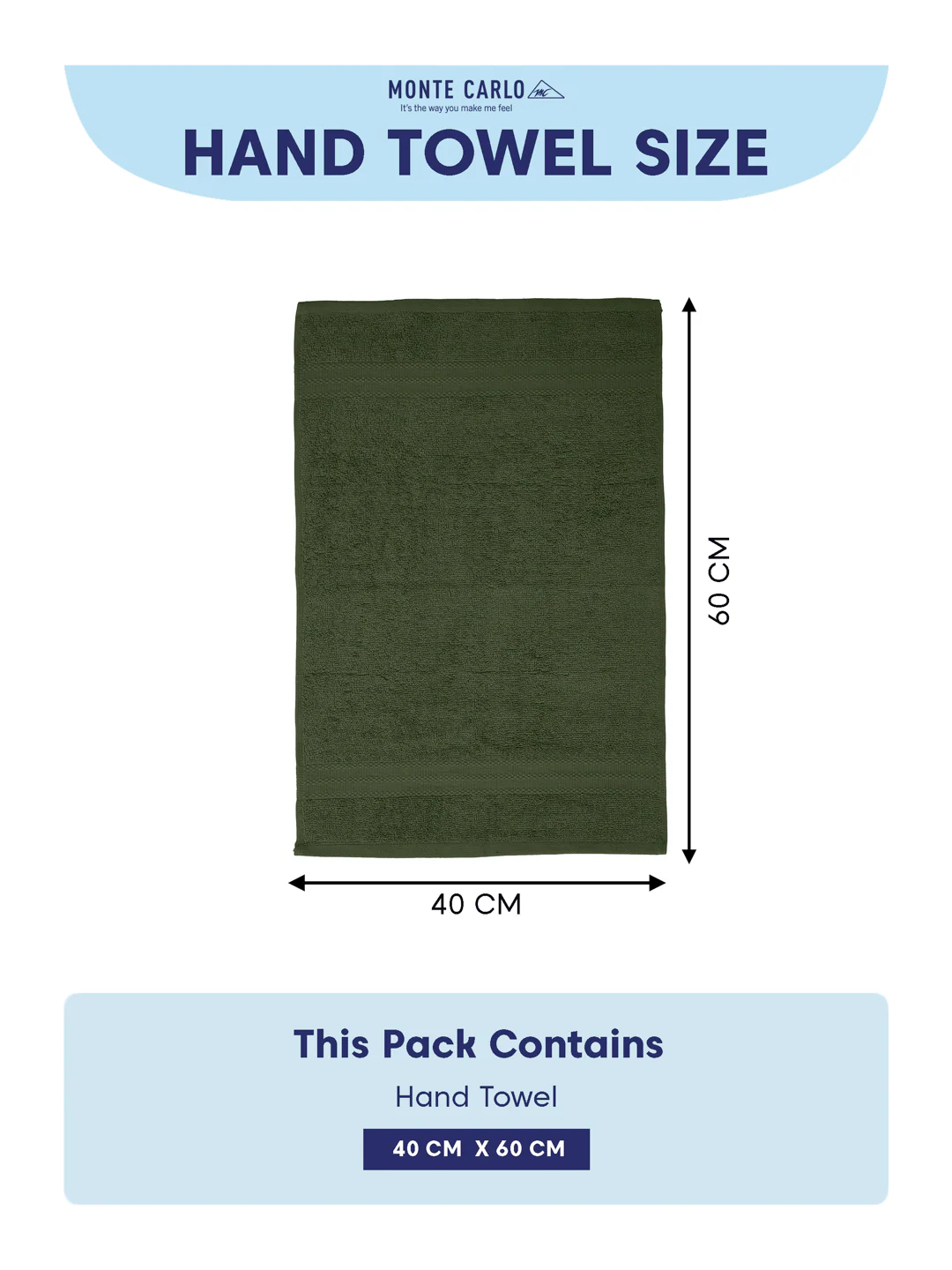 Green Pure Cotton Solid 380 GSM Hand Towel 2 Pc Set (Jazz Collection) - Image 10