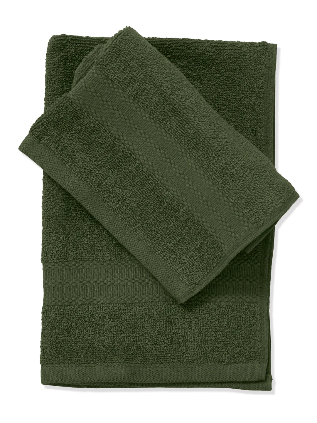 Green Pure Cotton Solid 380 GSM Hand Towel 2 Pc Set (Jazz Collection) - Image 5