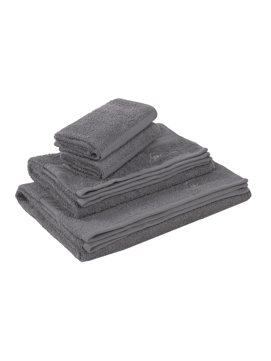 Grey 100% Cotton Solid 380 GSM Bath Towel Jazz 4 Pc Set Gifting Box Pack - Image 4