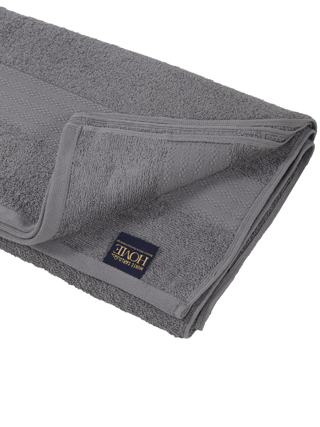 Grey 100% Cotton Solid 380 GSM Bath Towel Jazz 4 Pc Set Gifting Box Pack - Image 7