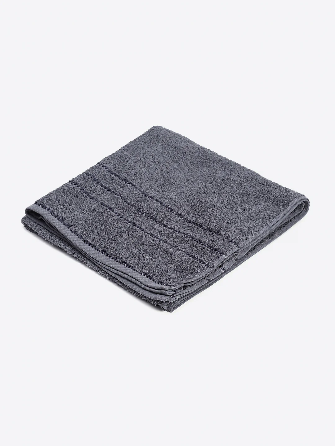 Grey Cotton Solid 350 GSM Bath Towel (Soho) - Image 2