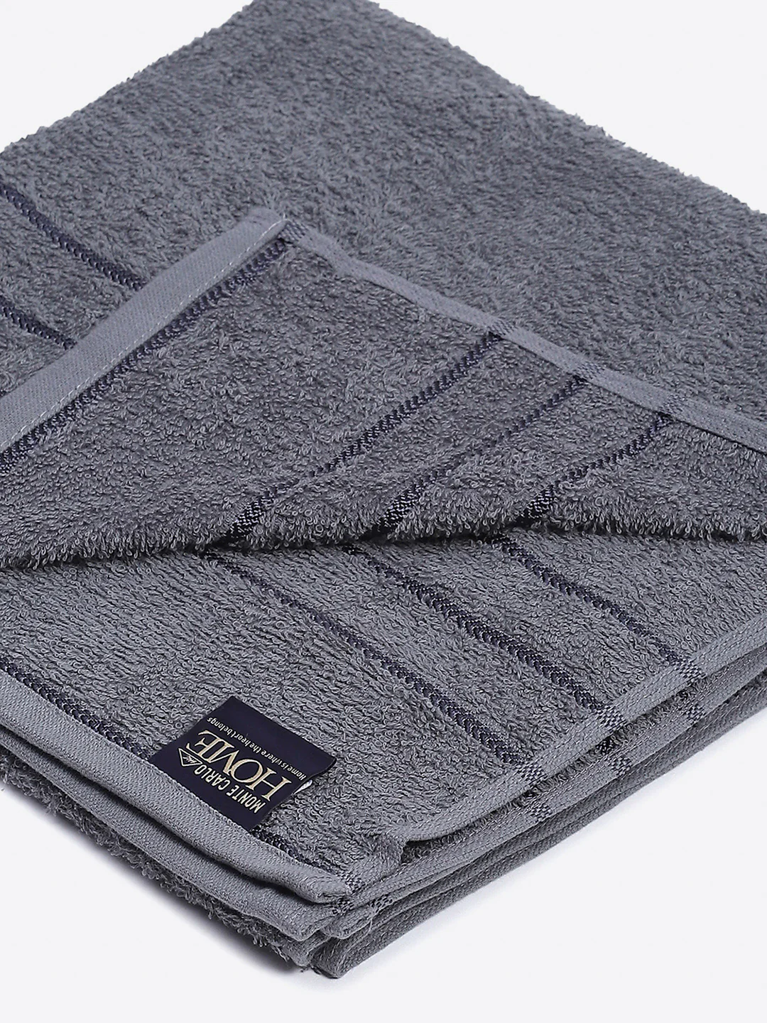 Grey Cotton Solid 350 GSM Bath Towel (Soho) - Image 3