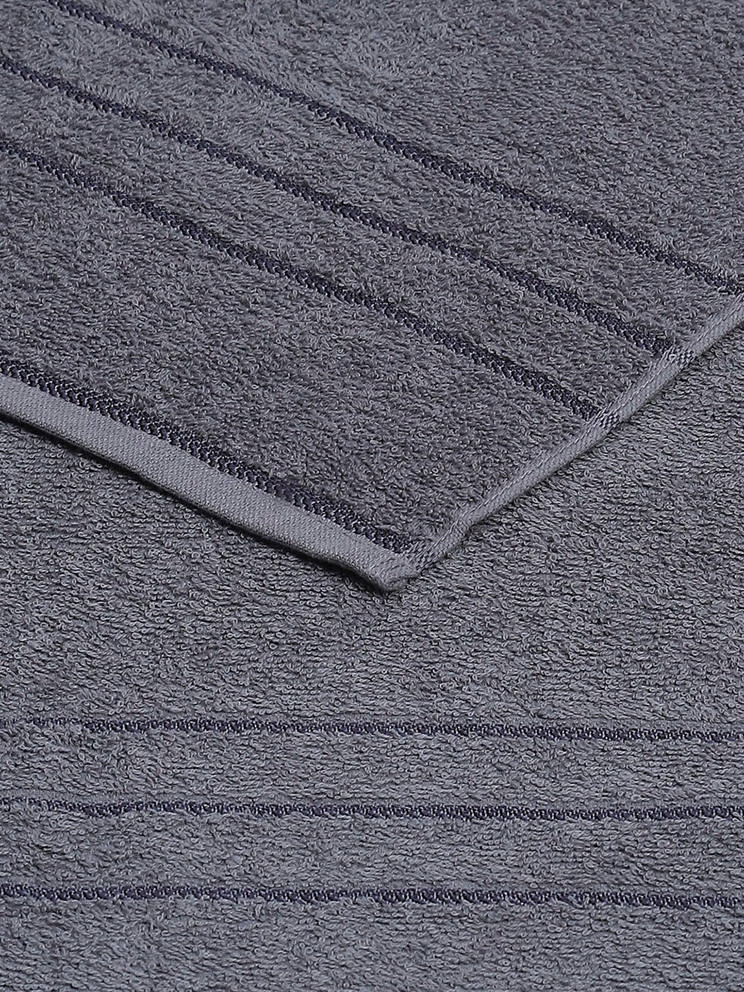 Grey Cotton Solid 350 GSM Bath Towel (Soho) - Image 4
