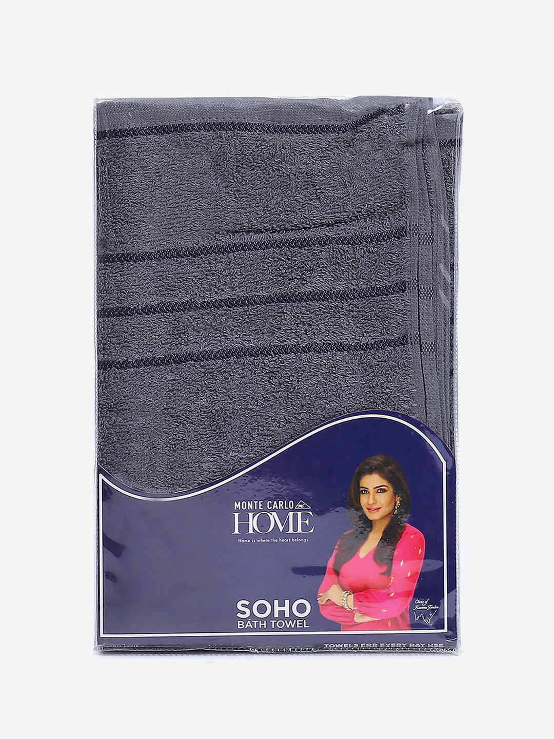Grey Cotton Solid 350 GSM Bath Towel (Soho) - Image 5