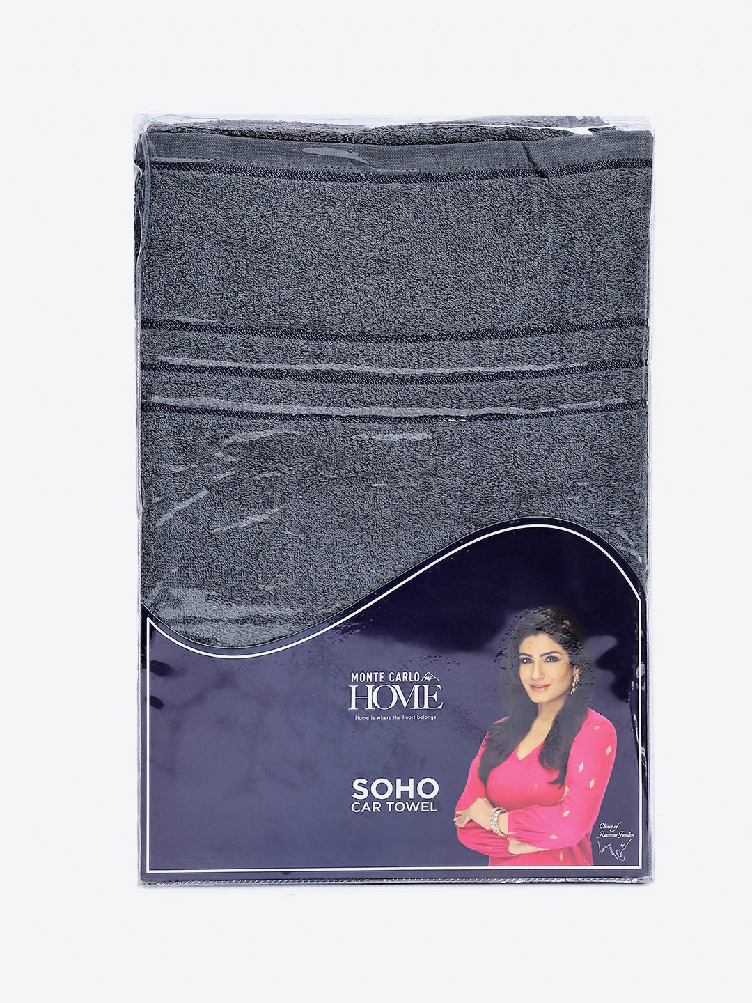 Grey Cotton Solid 350 GSM Car Towel (Soho) - Image 5