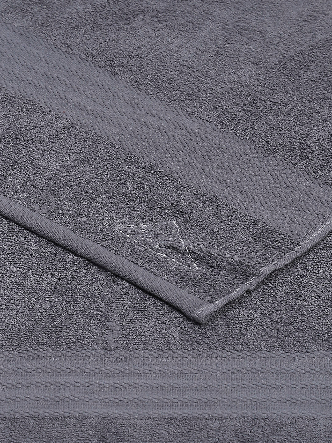 Grey Cotton Solid 400 GSM Bath Towel (Jazz) - Image 4