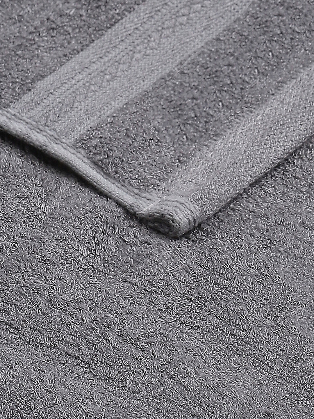 Grey Cotton Solid 600 GSM Face Towel (Pack of 4) - Image 4