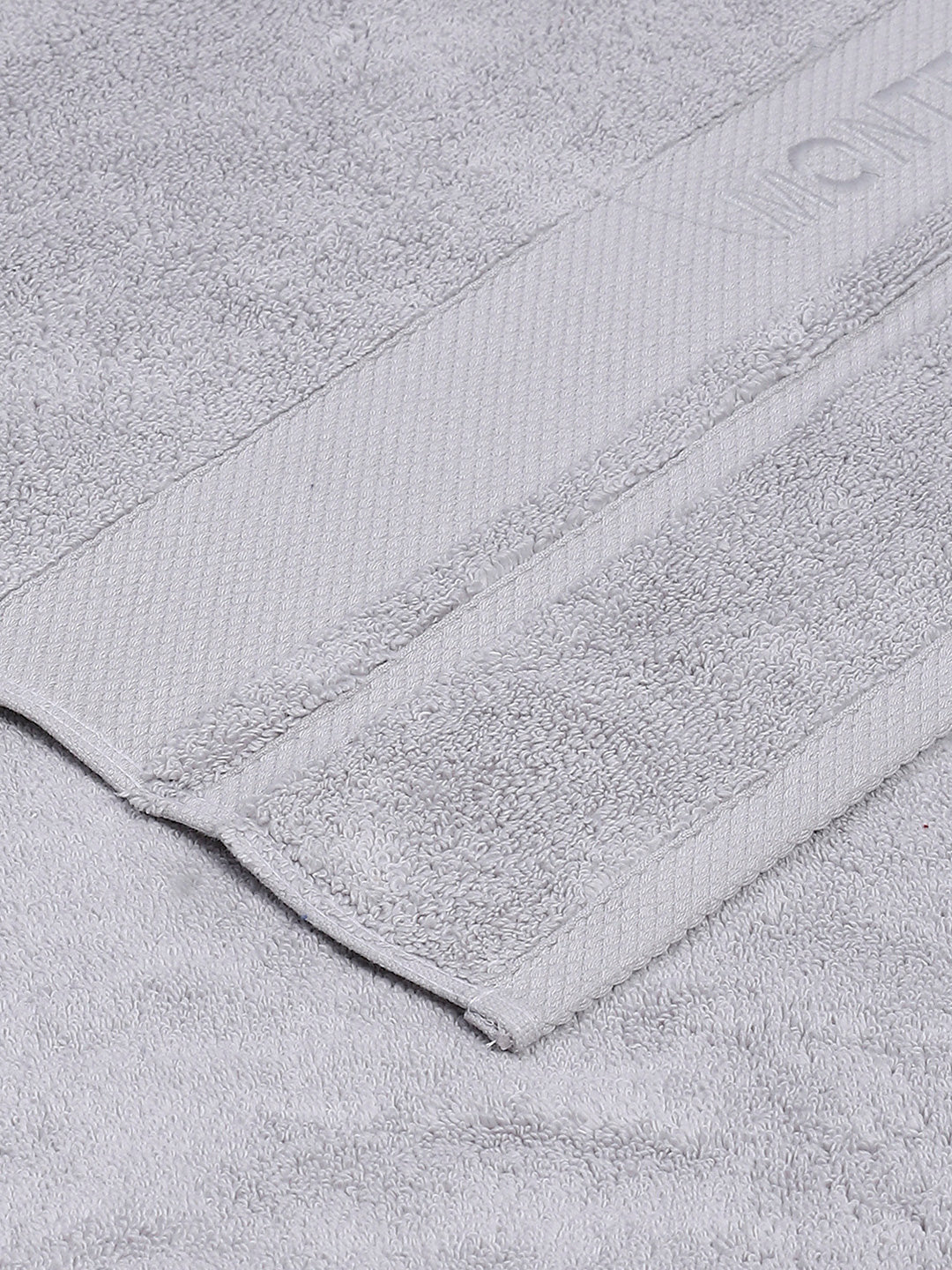 Grey Cotton Solid 650 GSM Bath Towel (Eusapia) - Image 4