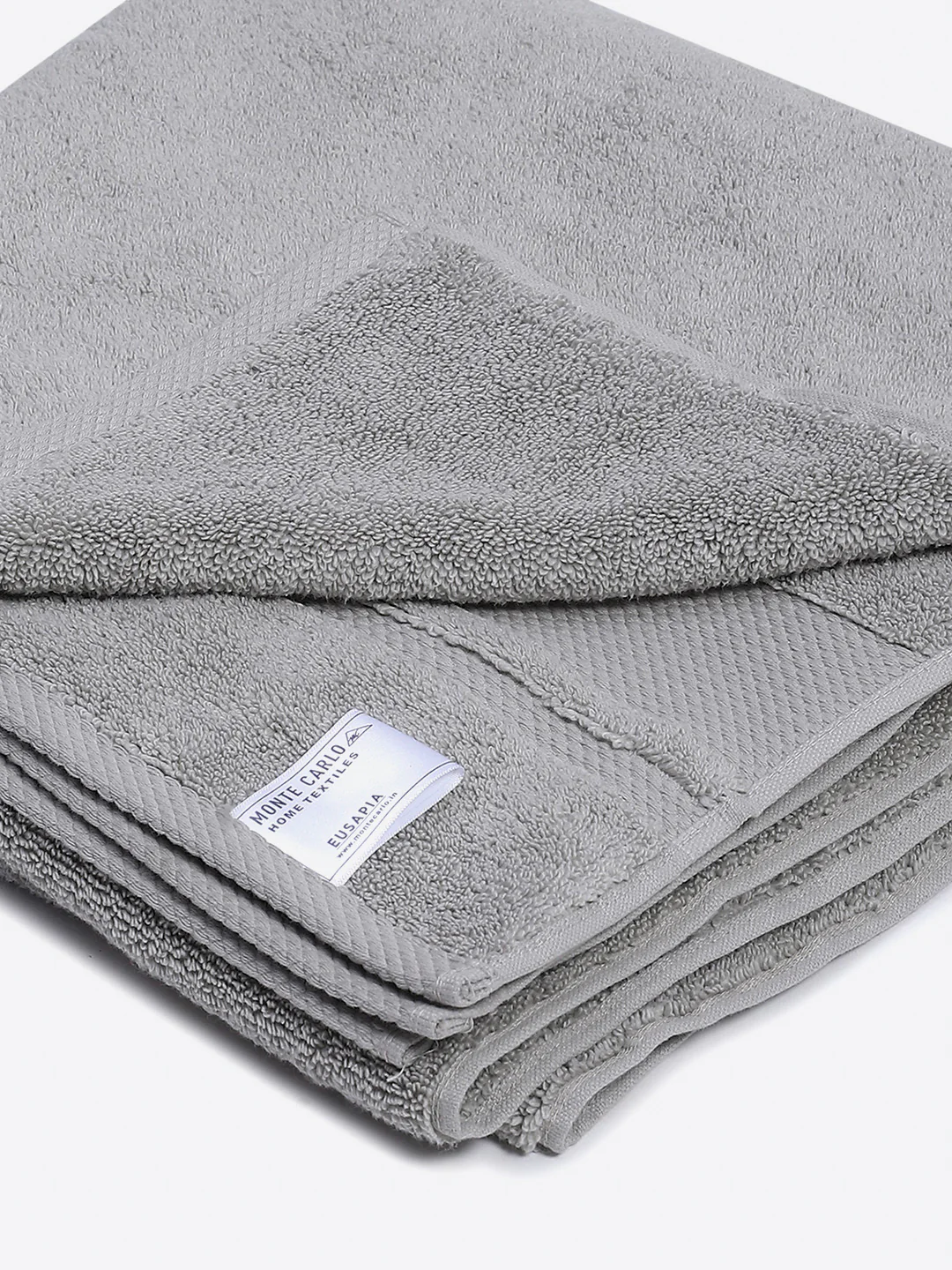Grey Cotton Solid 650 GSM Bath Towel (Eusapia) - Image 3