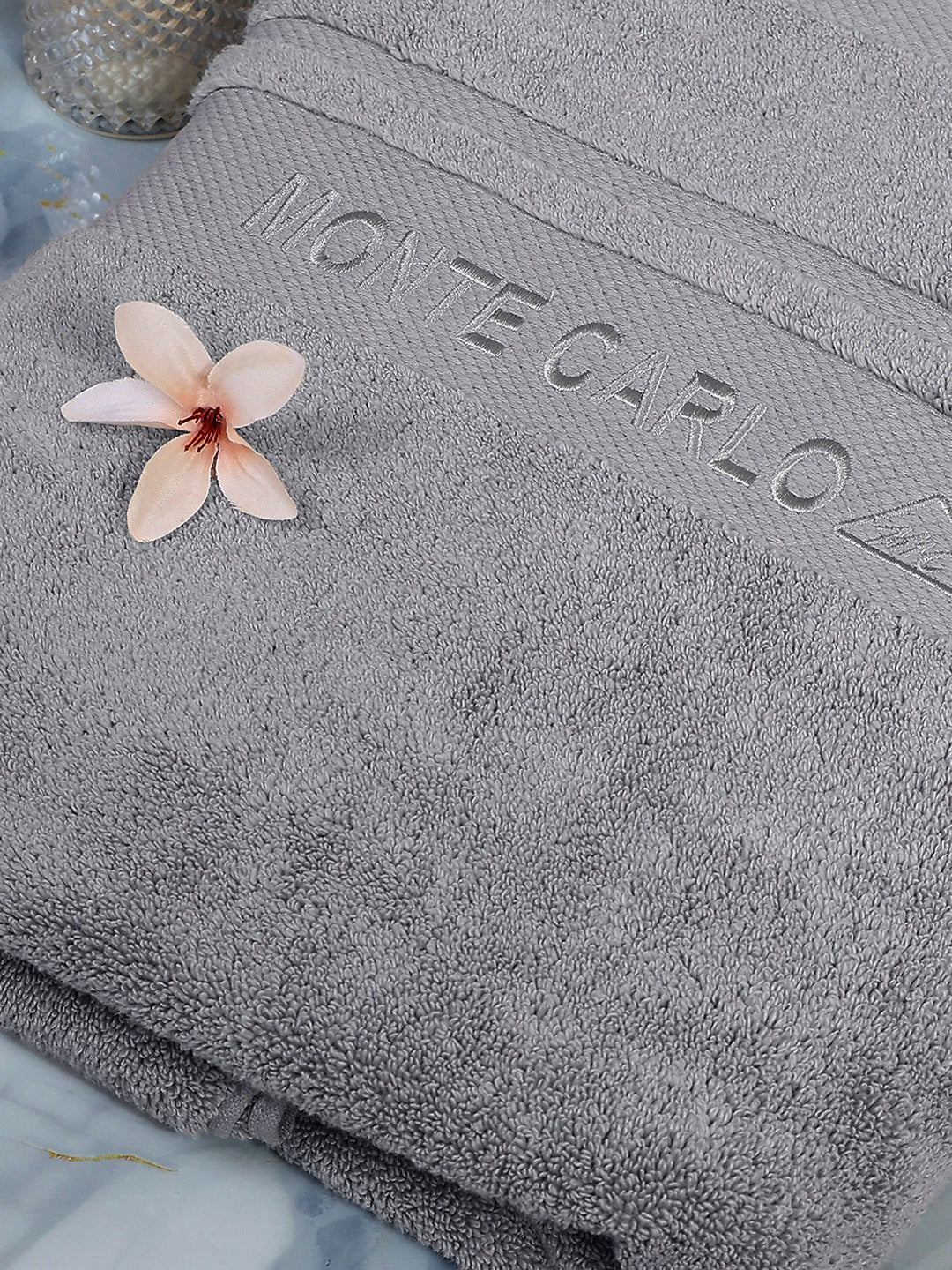 Grey Cotton Solid 650 GSM Bath Towel (Eusapia) - Image 6