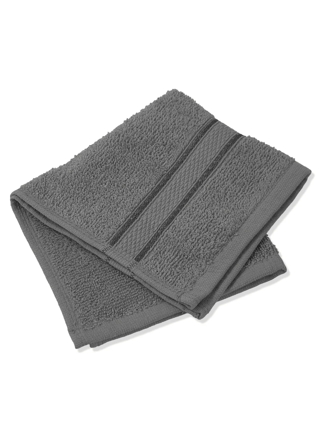 Grey Pure Cotton Solid 400 GSM Face Towel 4 Pc Set (Jasper Collection) - Image 3