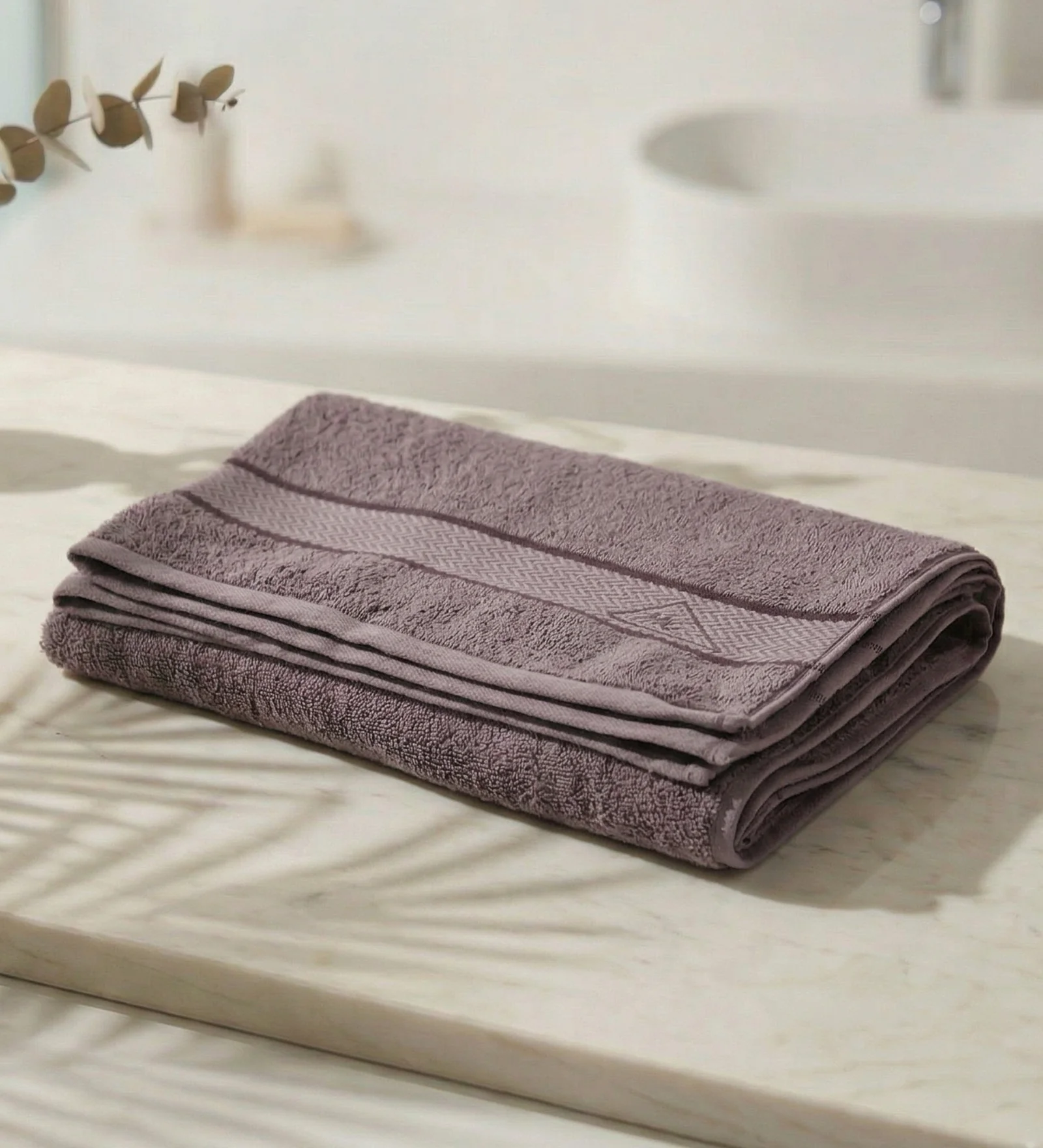 Grey Pure Cotton Solid 450 GSM Bath Towel 1 Piece (Oasis Collection) - Image 2