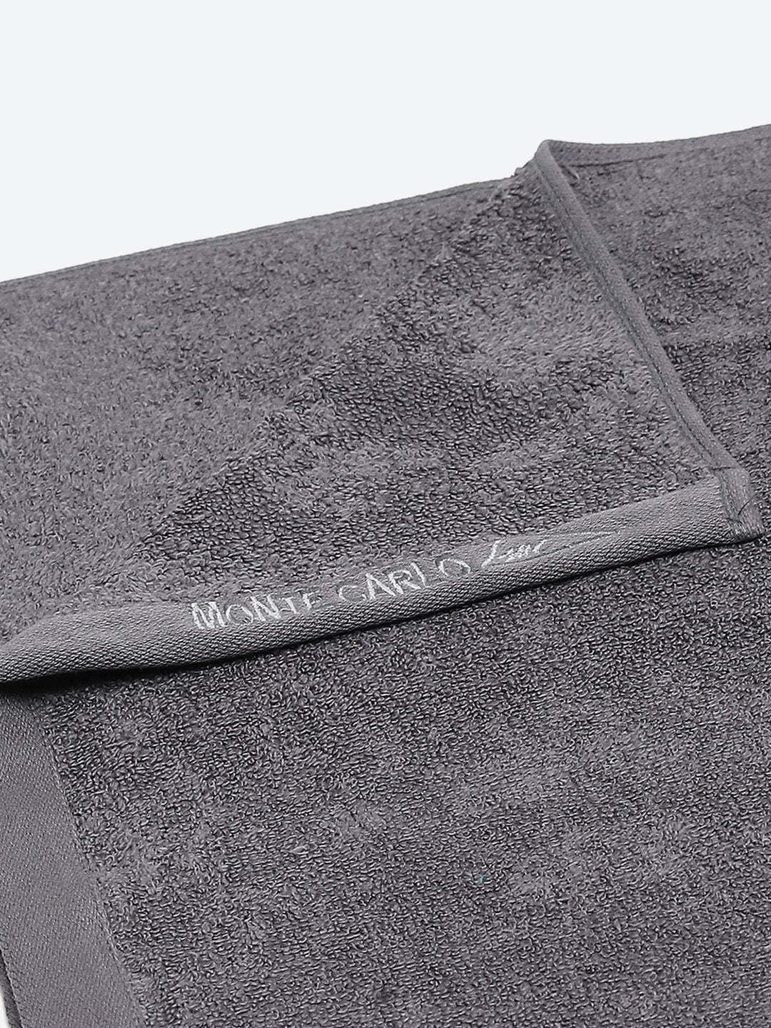 Grey Solid Pure Cotton 350 GSM Bath Towel (Oslo) - Image 3