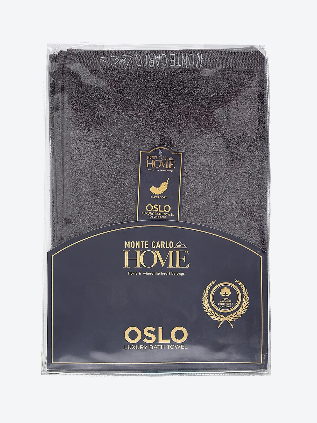 Grey Solid Pure Cotton 350 GSM Bath Towel (Oslo) - Image 5