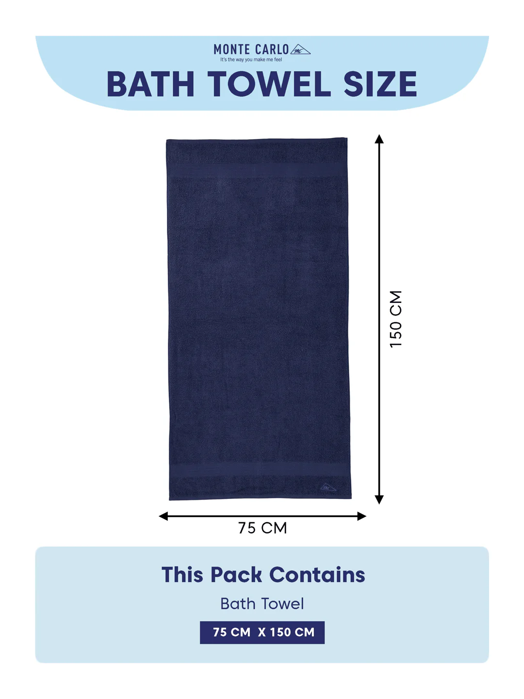 Insignia Blue 100% Cotton Solid 380 GSM Bath Towel Jazz 4 Pc Set Gifting Box Pack - Image 10
