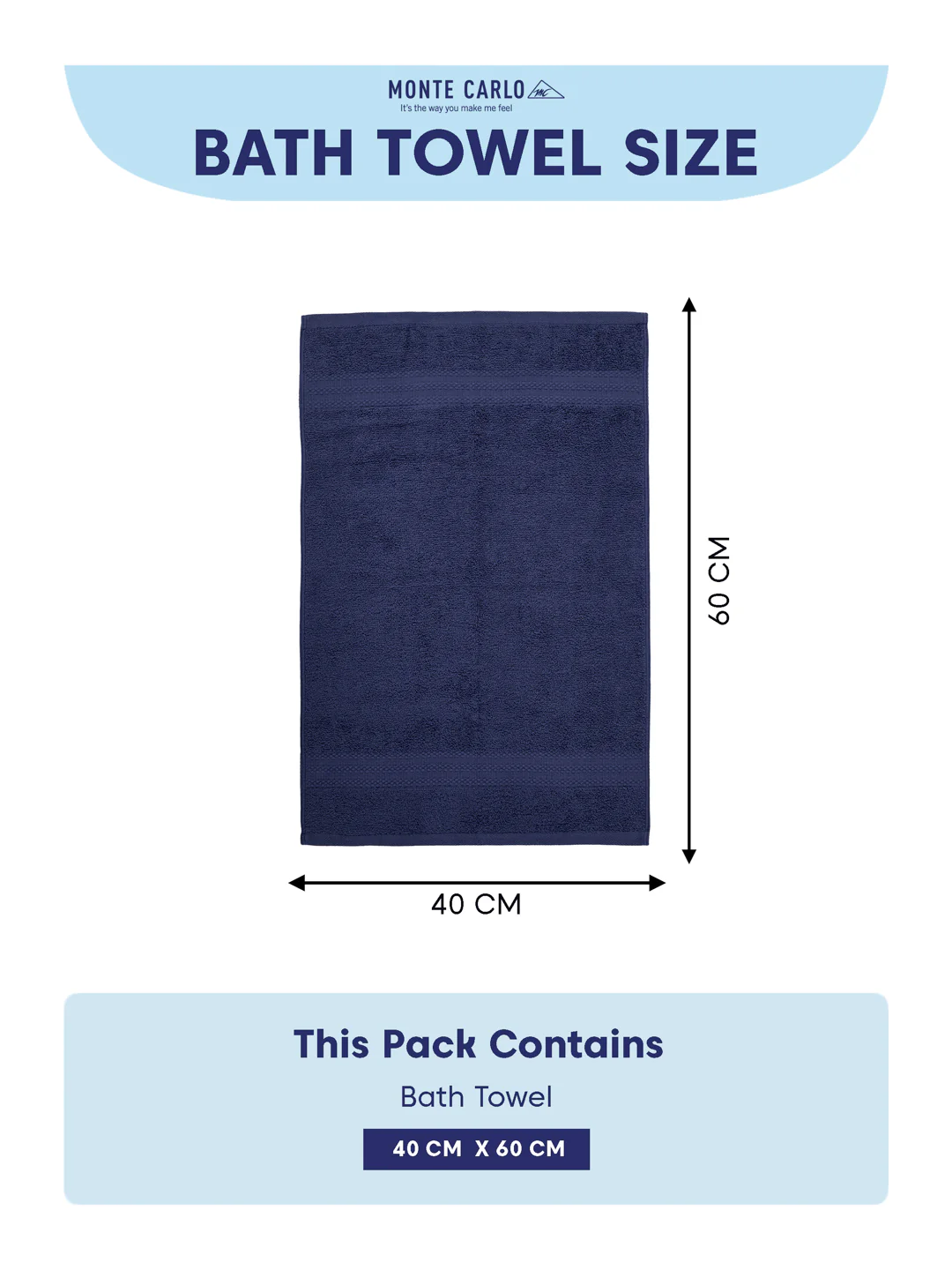 Insignia Blue 100% Cotton Solid 380 GSM Bath Towel Jazz 4 Pc Set Gifting Box Pack - Image 11