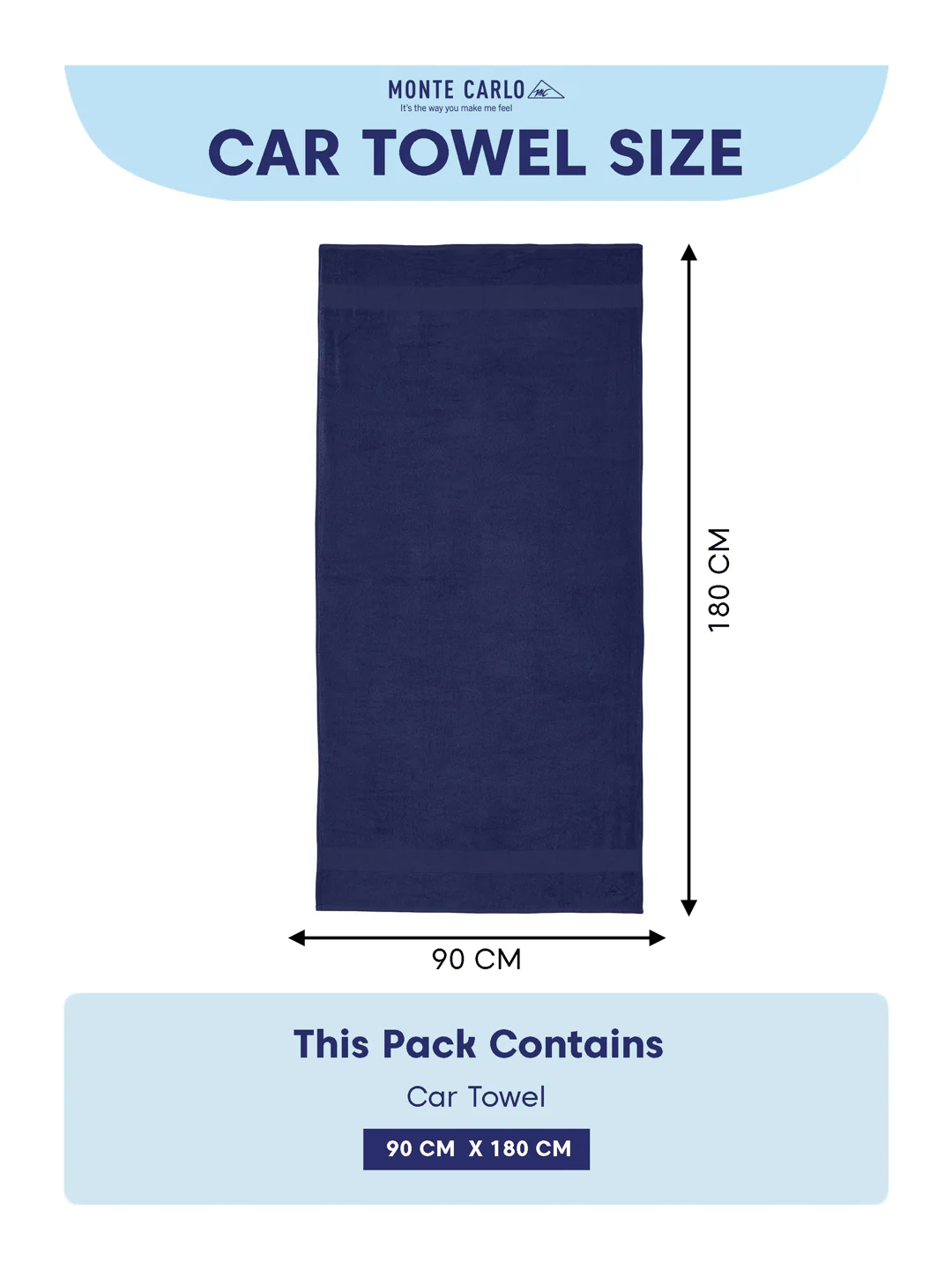 Insignia Blue Pure Cotton Solid 380 GSM Car Towel 1 Piece (Jazz Collection) - Image 7