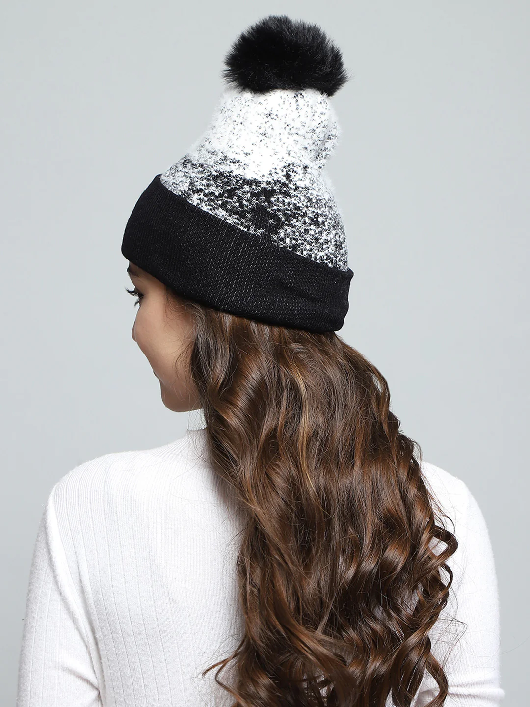 Kids Black Self Design Cap - Image 5