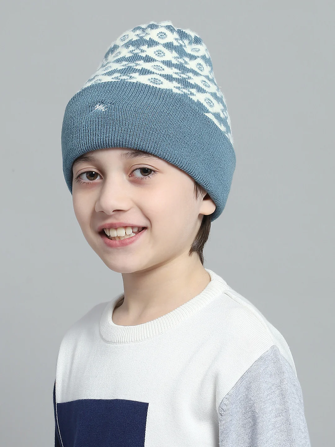 Kids Blue Self Design Cap - Image 3