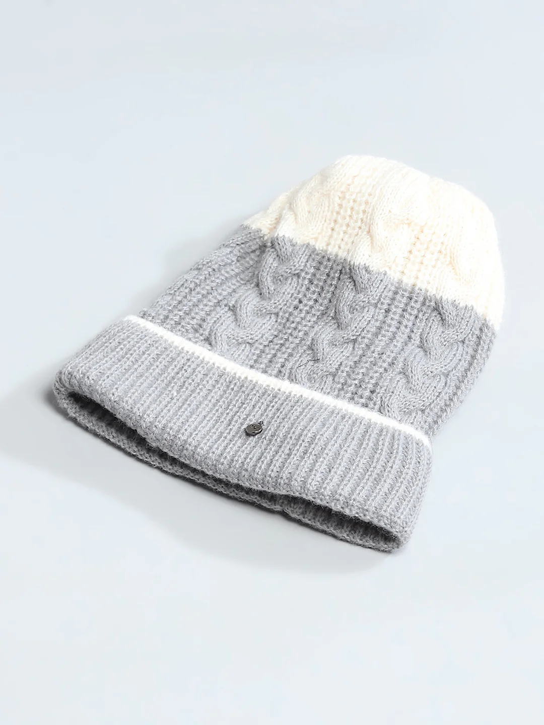 Kids Grey Self Design Cap - Image 5