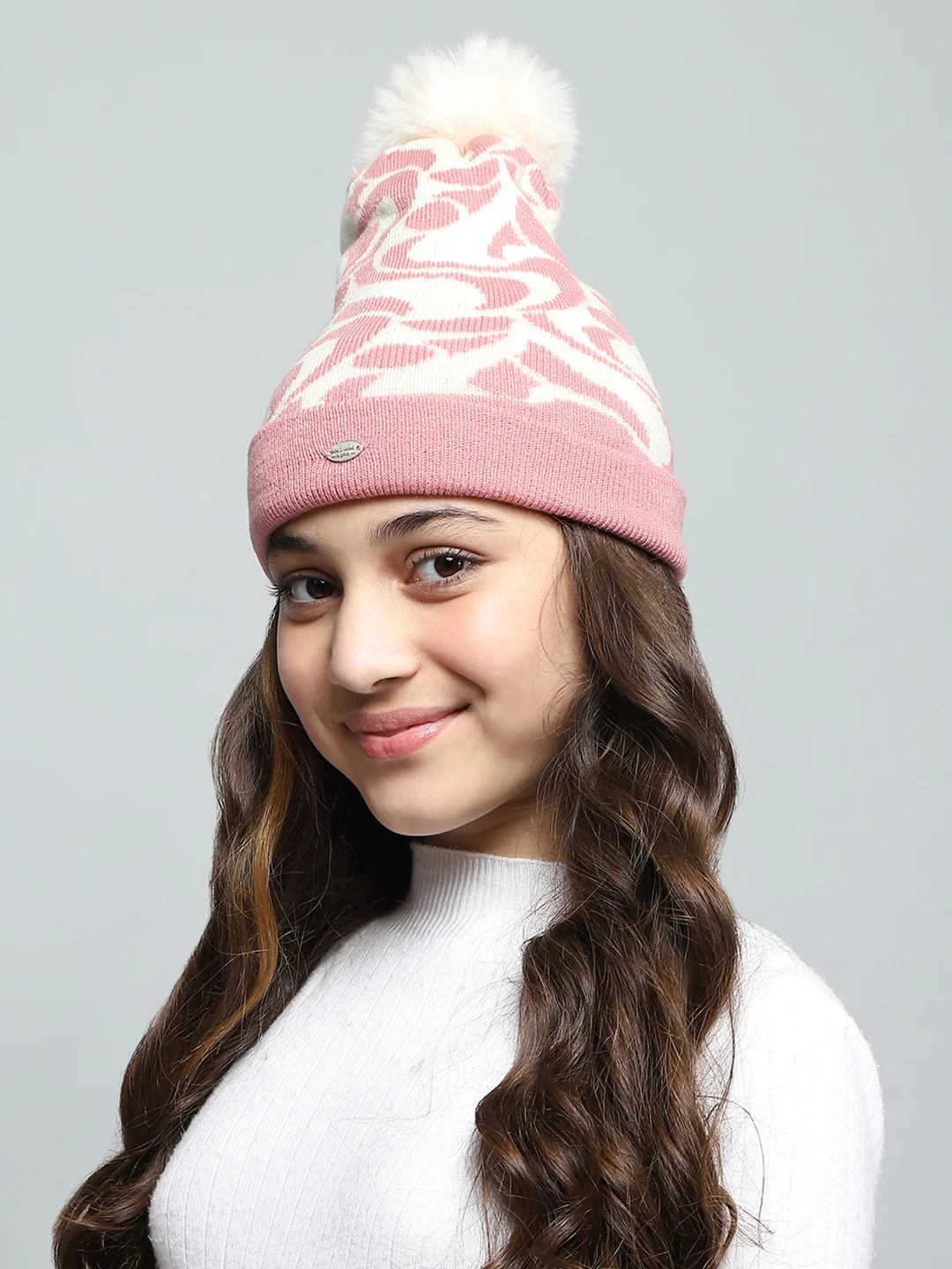 Kids Pink Self Design Cap - Image 3