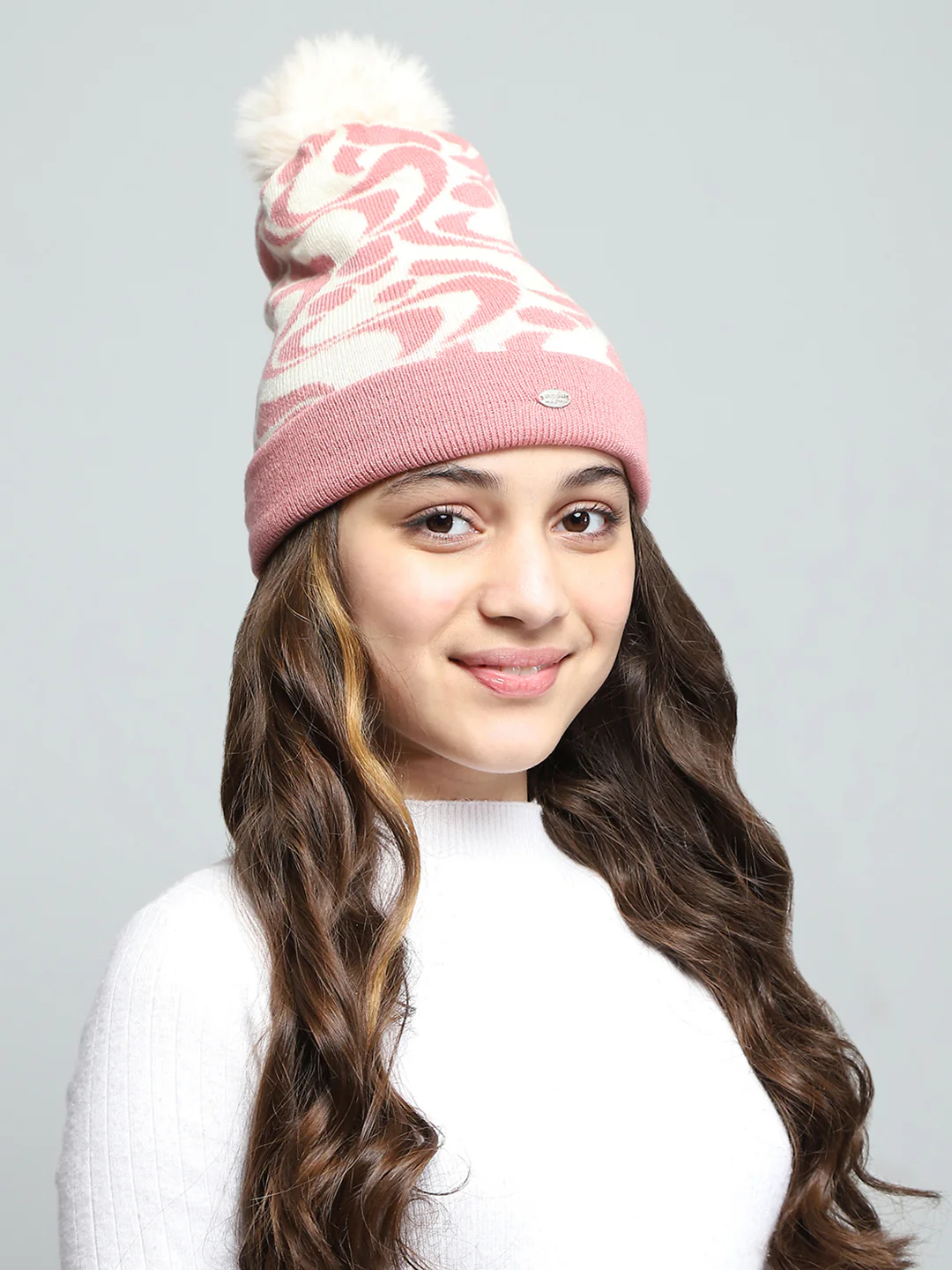 Kids Pink Self Design Cap - Image 4
