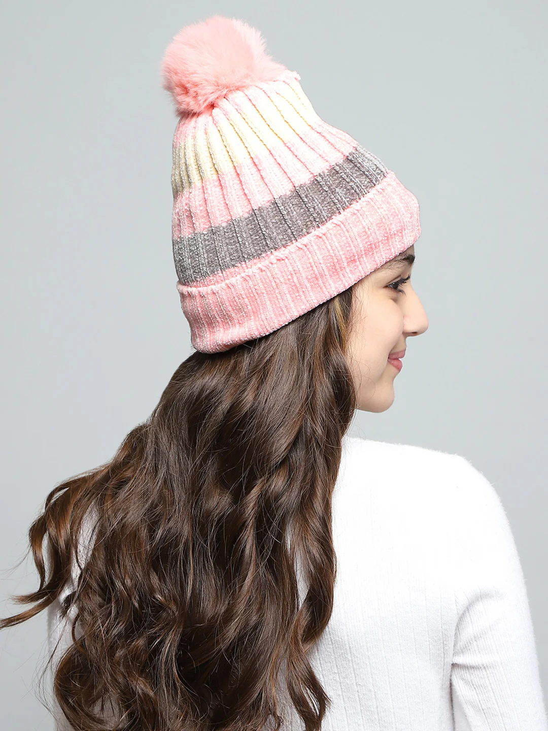 Kids Pink Self Design Cap - Image 5