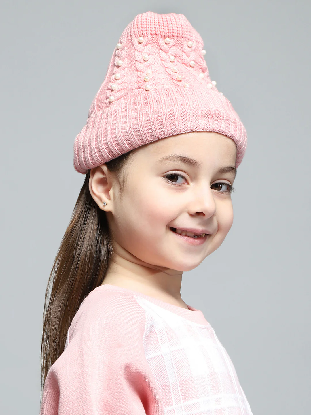 Kids Pink Self Design Cap - Image 4