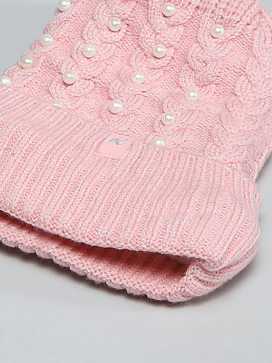 Kids Pink Self Design Cap - Image 7