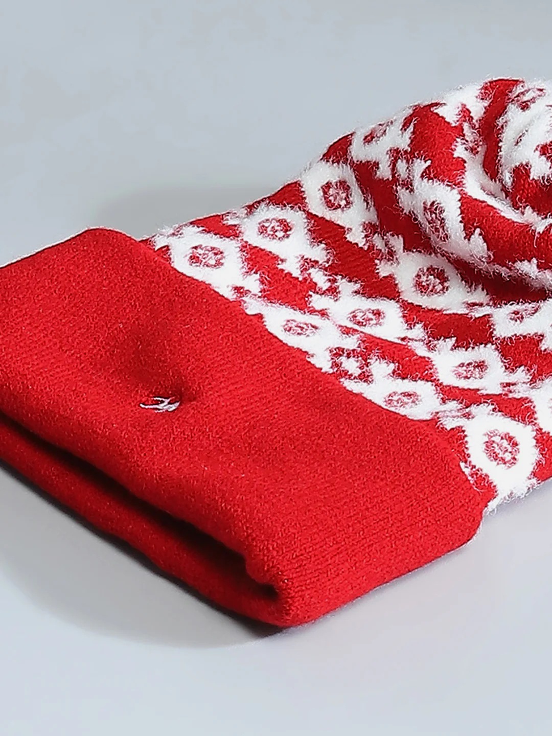 Kids Red Self Design Cap - Image 7