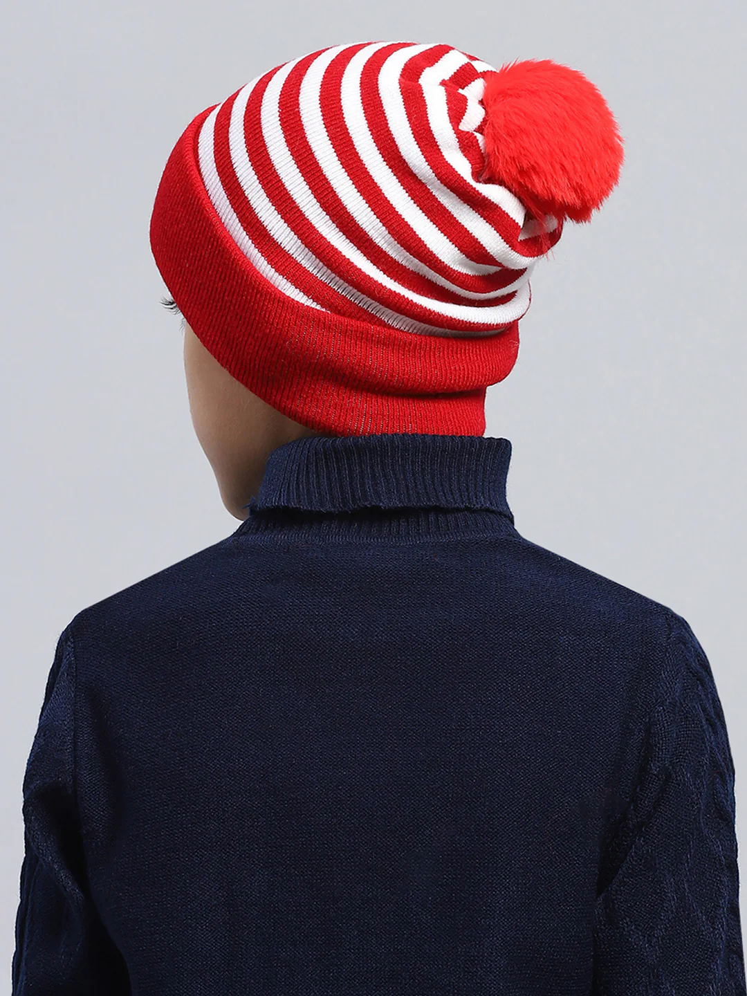 Kids Red Self Design Cap - Image 5