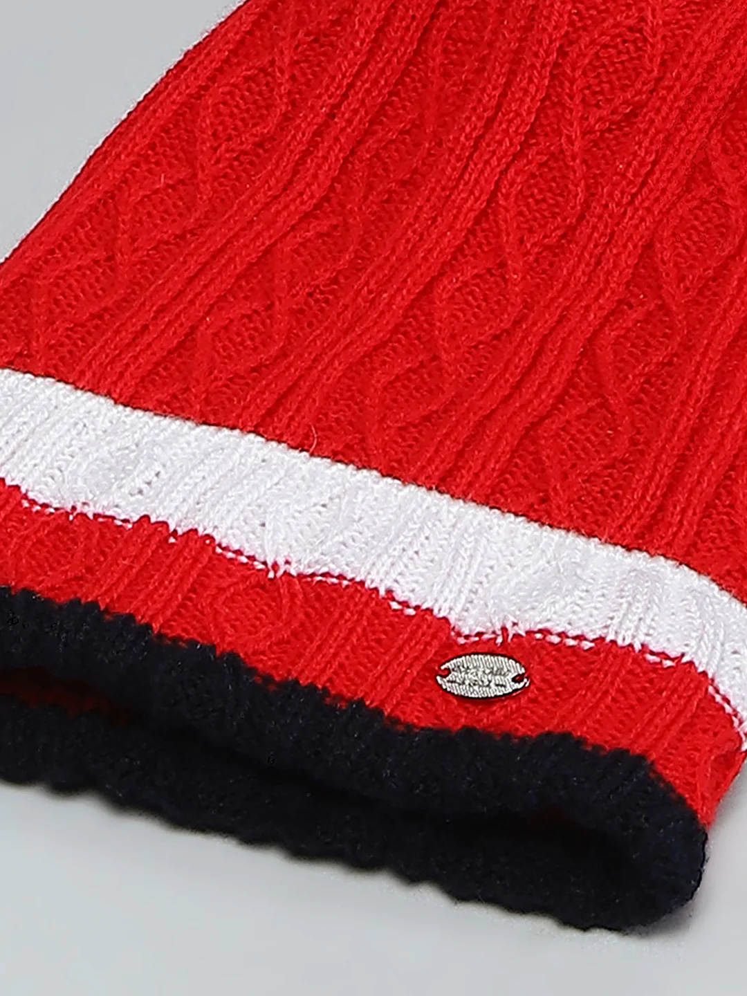Kids Red Self Design Cap - Image 7