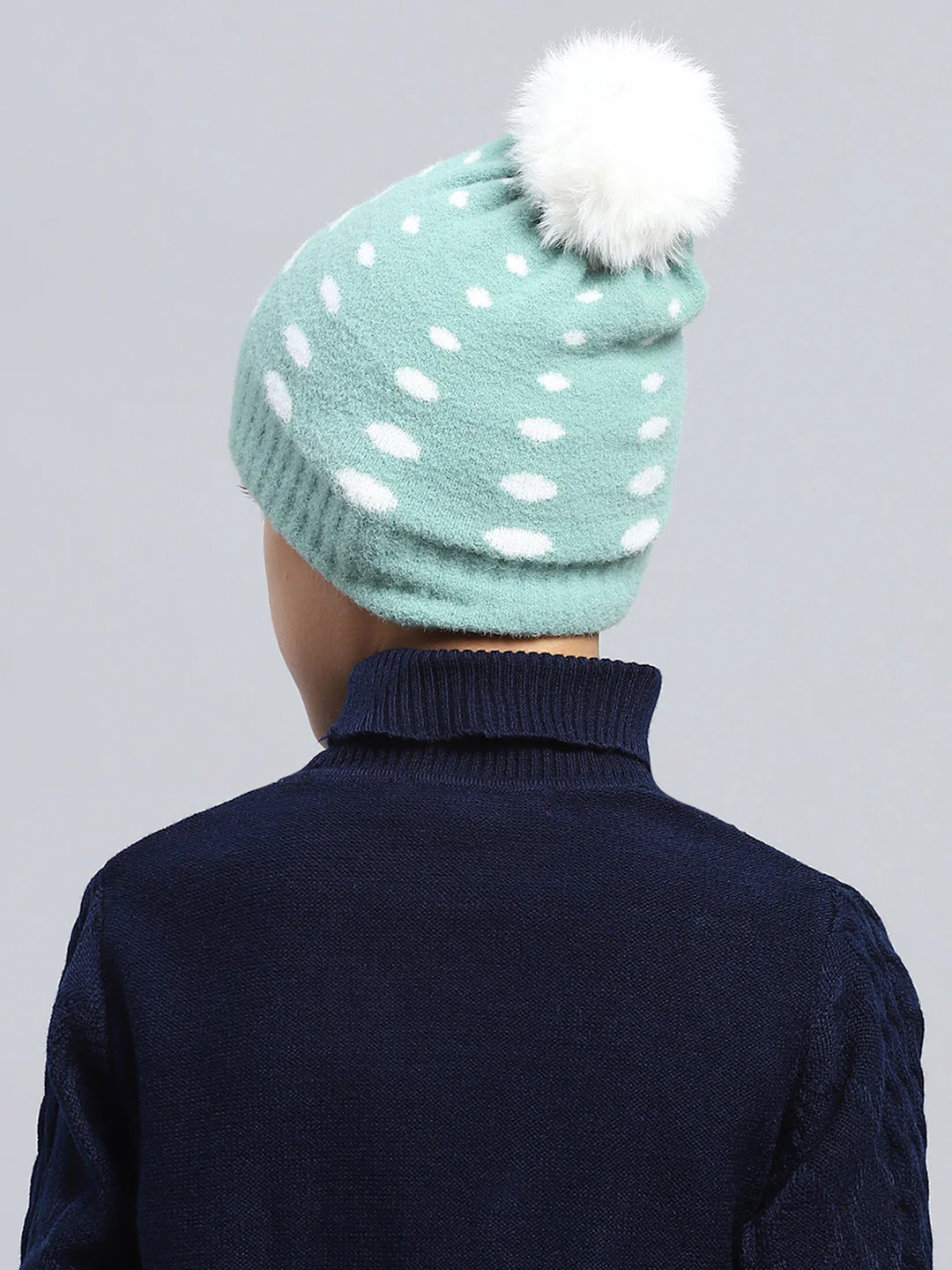 Kids Sky Blue Self Design Cap - Image 5