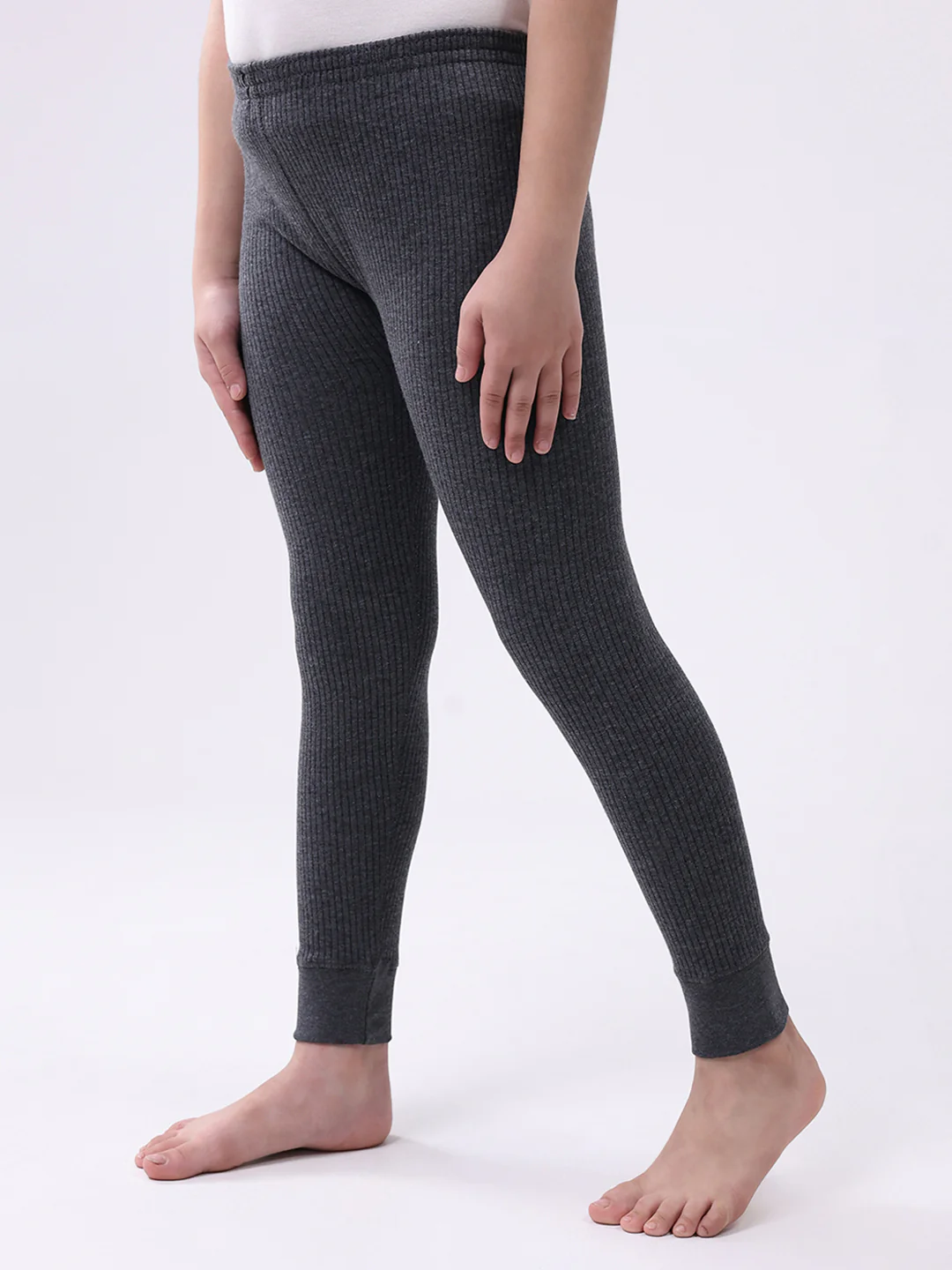 Kids-Unisex Charcoal Solid Thermal Lower - Image 3