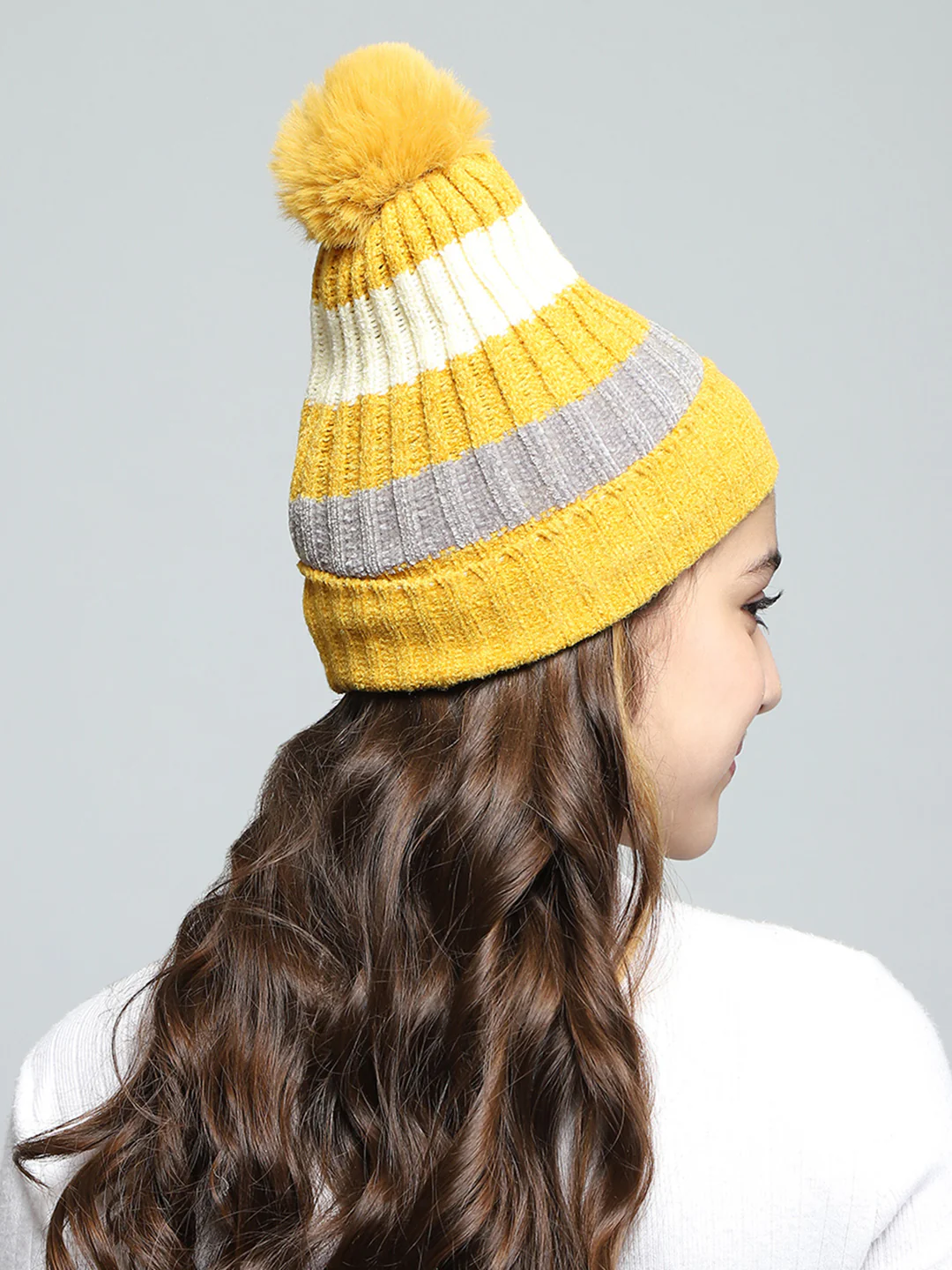 Kids Yellow Self Design Cap - Image 5