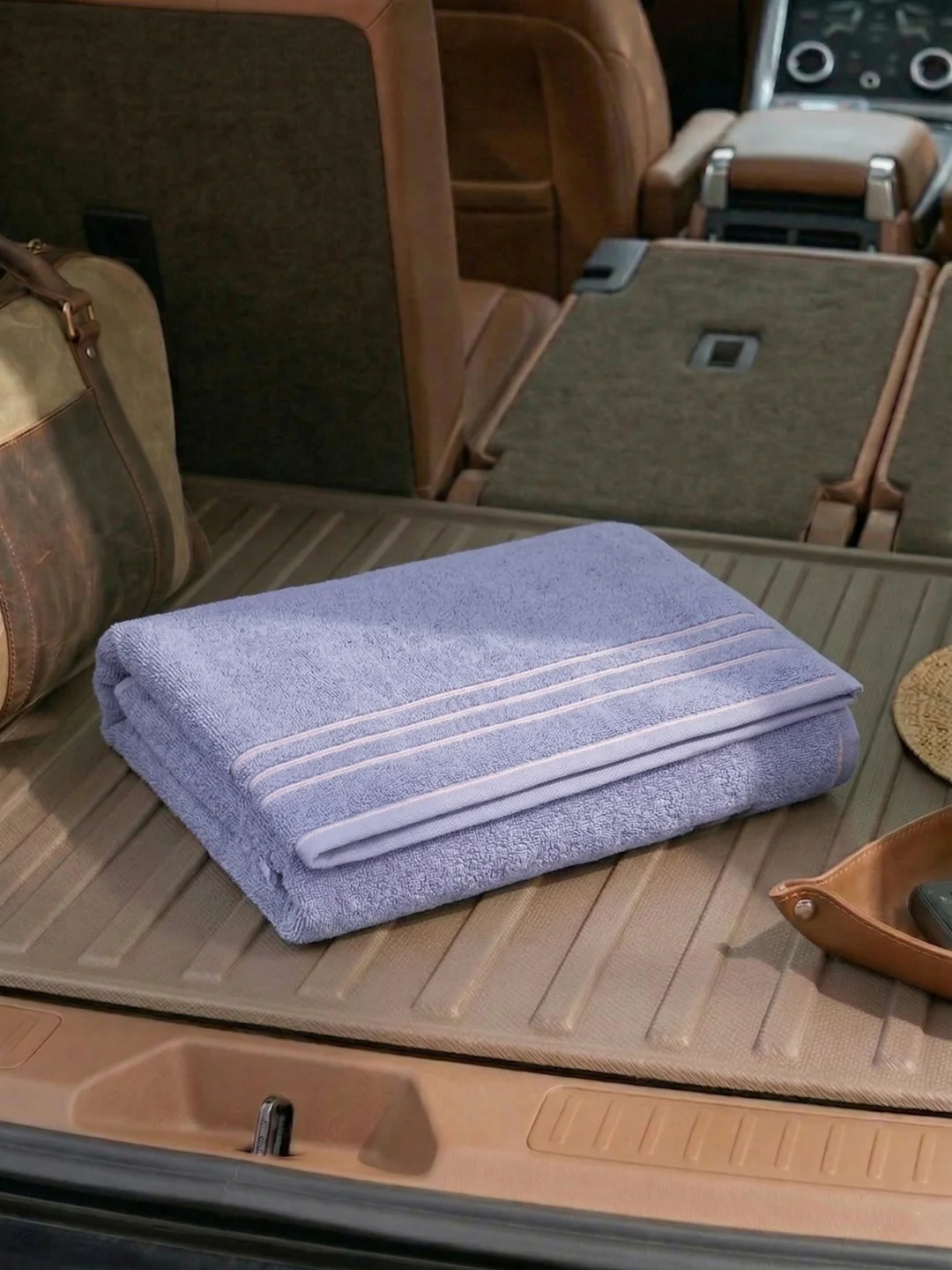 Lavender Pure Cotton Solid 340 GSM Car Towel 1 Piece (Soho Collection)