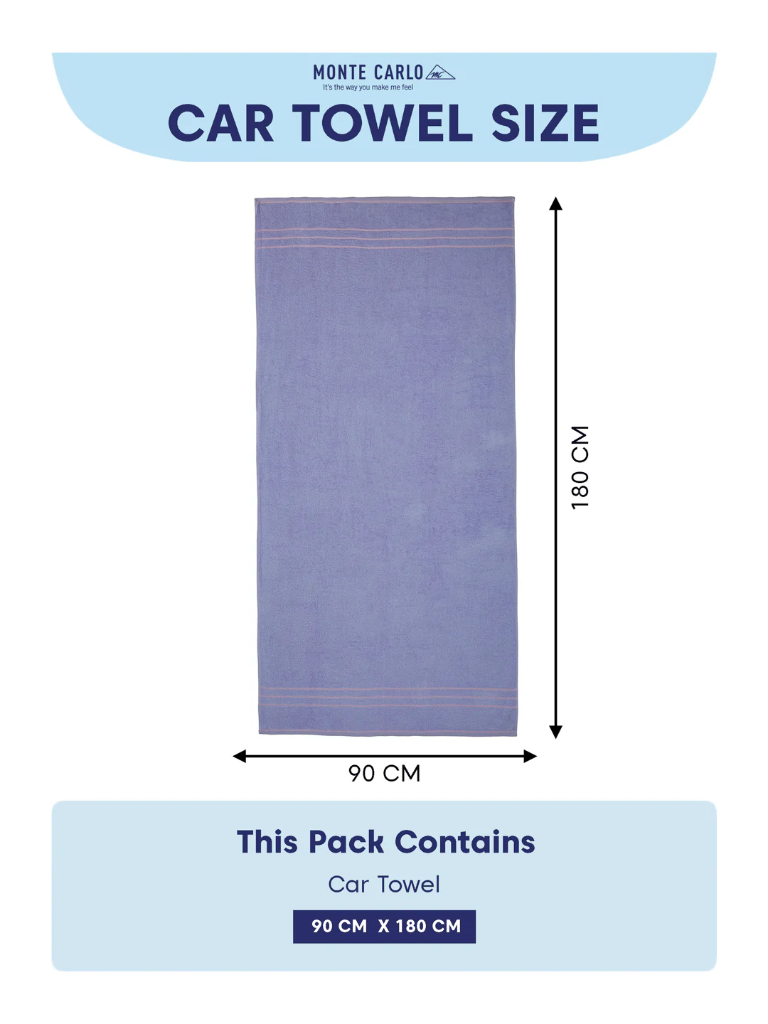Lavender Pure Cotton Solid 340 GSM Car Towel 1 Piece (Soho Collection) - Image 7
