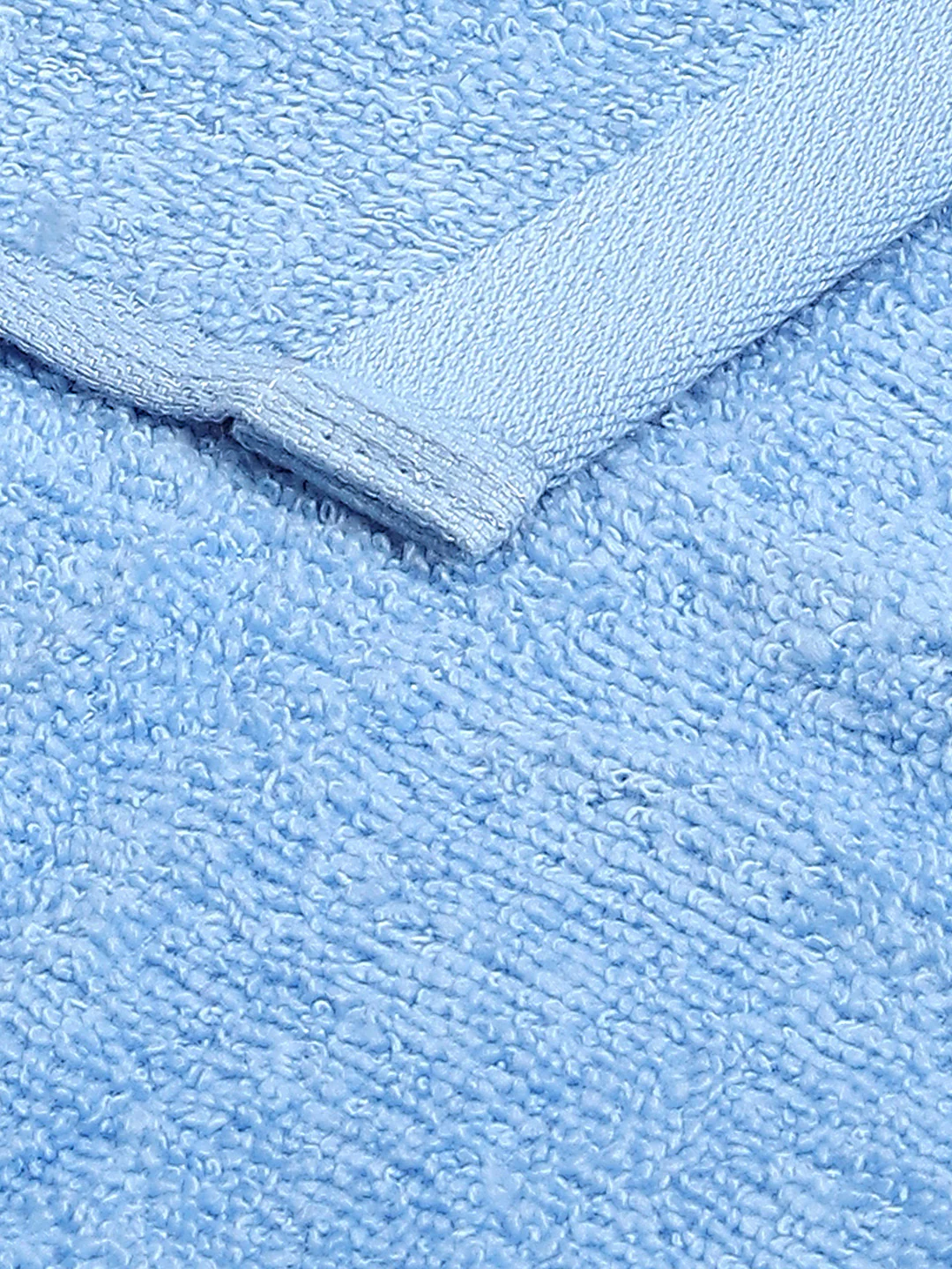 Light Blue Cotton Solid 600 GSM Face Towel (Pack of 4) - Image 4