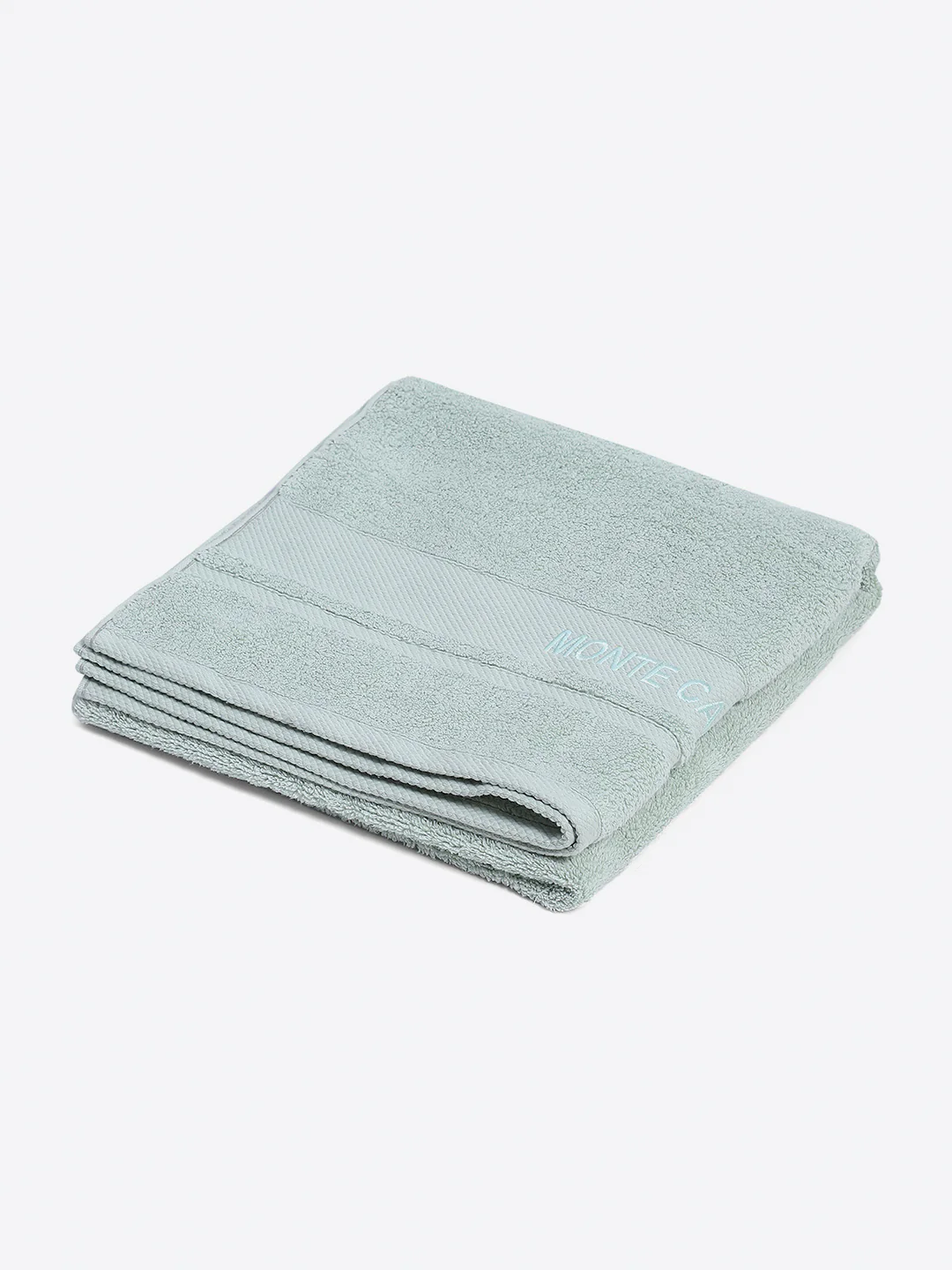 Light Blue Cotton Solid 650 GSM Bath Towel (Eusapia) - Image 2