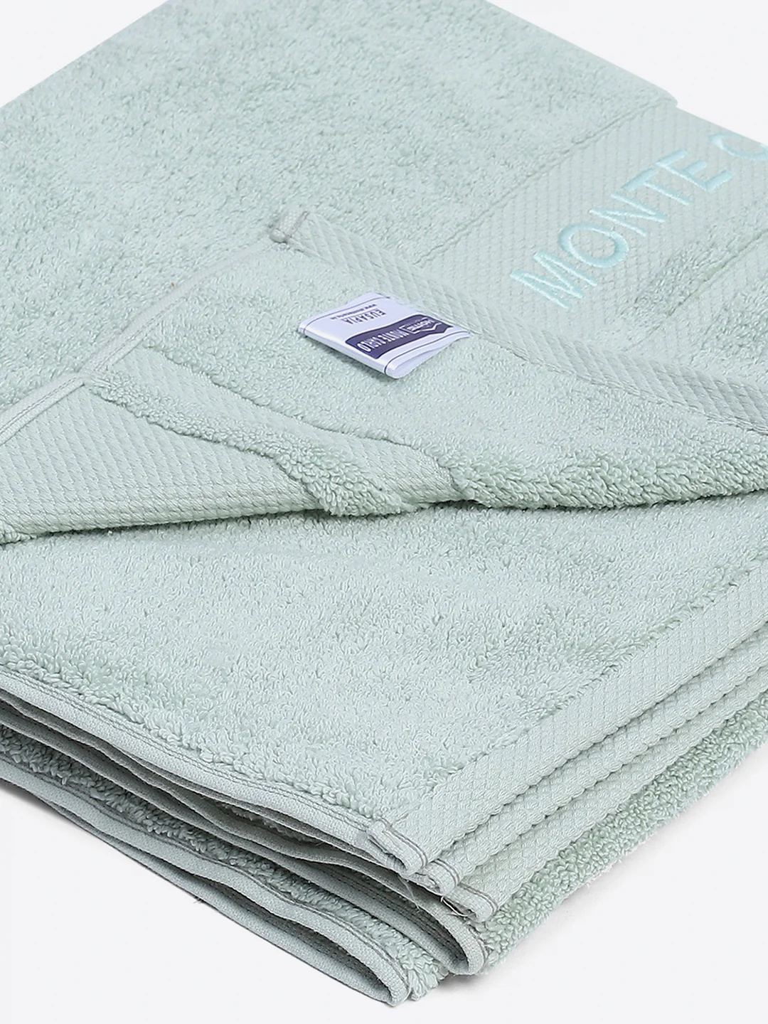 Light Blue Cotton Solid 650 GSM Bath Towel (Eusapia) - Image 3