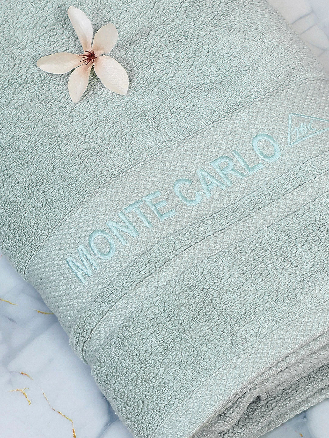 Light Blue Cotton Solid 650 GSM Bath Towel (Eusapia) - Image 6