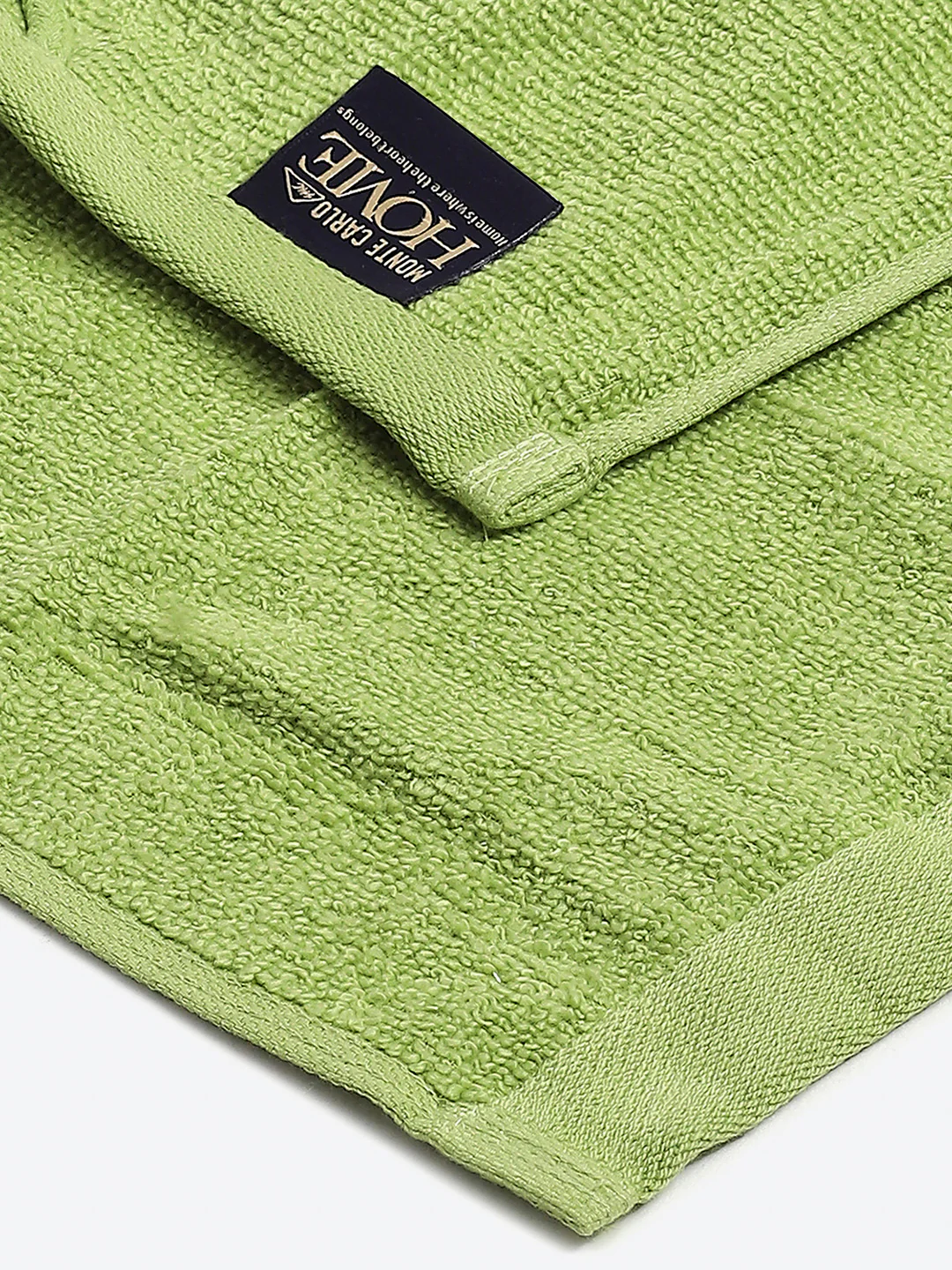 Light Green Cotton Solid 600 GSM Face Towel (Pack of 4) - Image 3