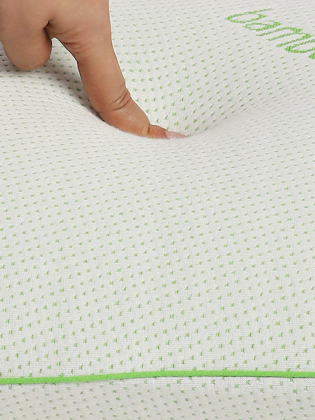 Light Green Printed Bamboo with Memory Foam Pillow - Image 3