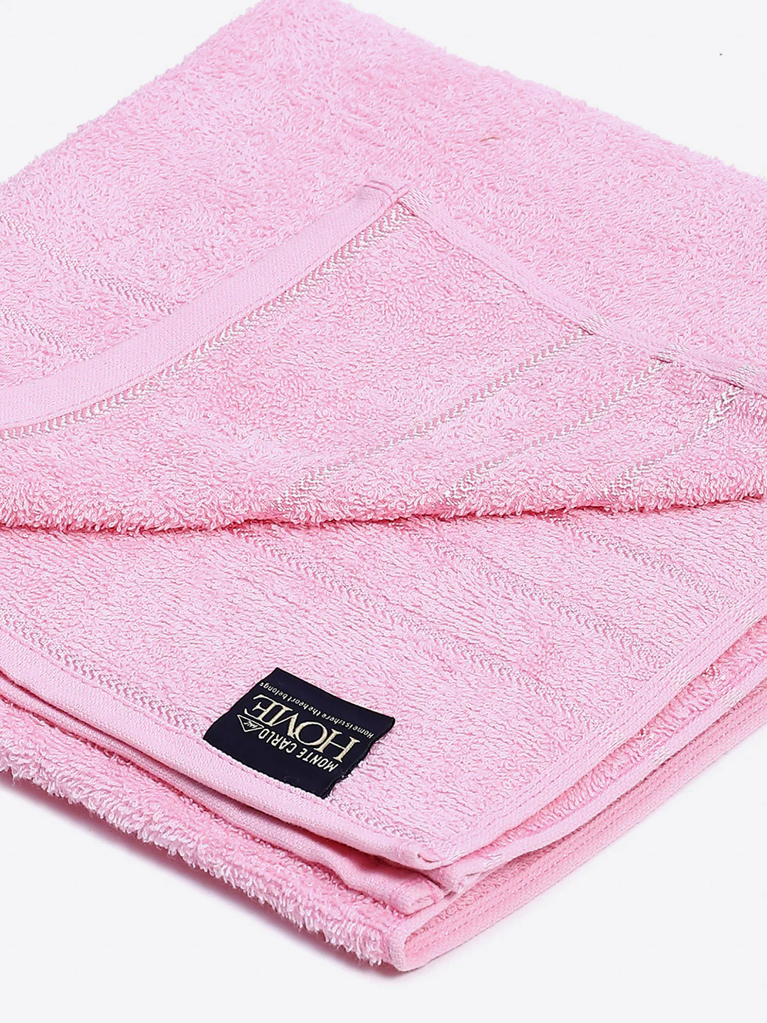 Light Pink Cotton Solid 350 GSM Bath Towel (Soho) - Image 3