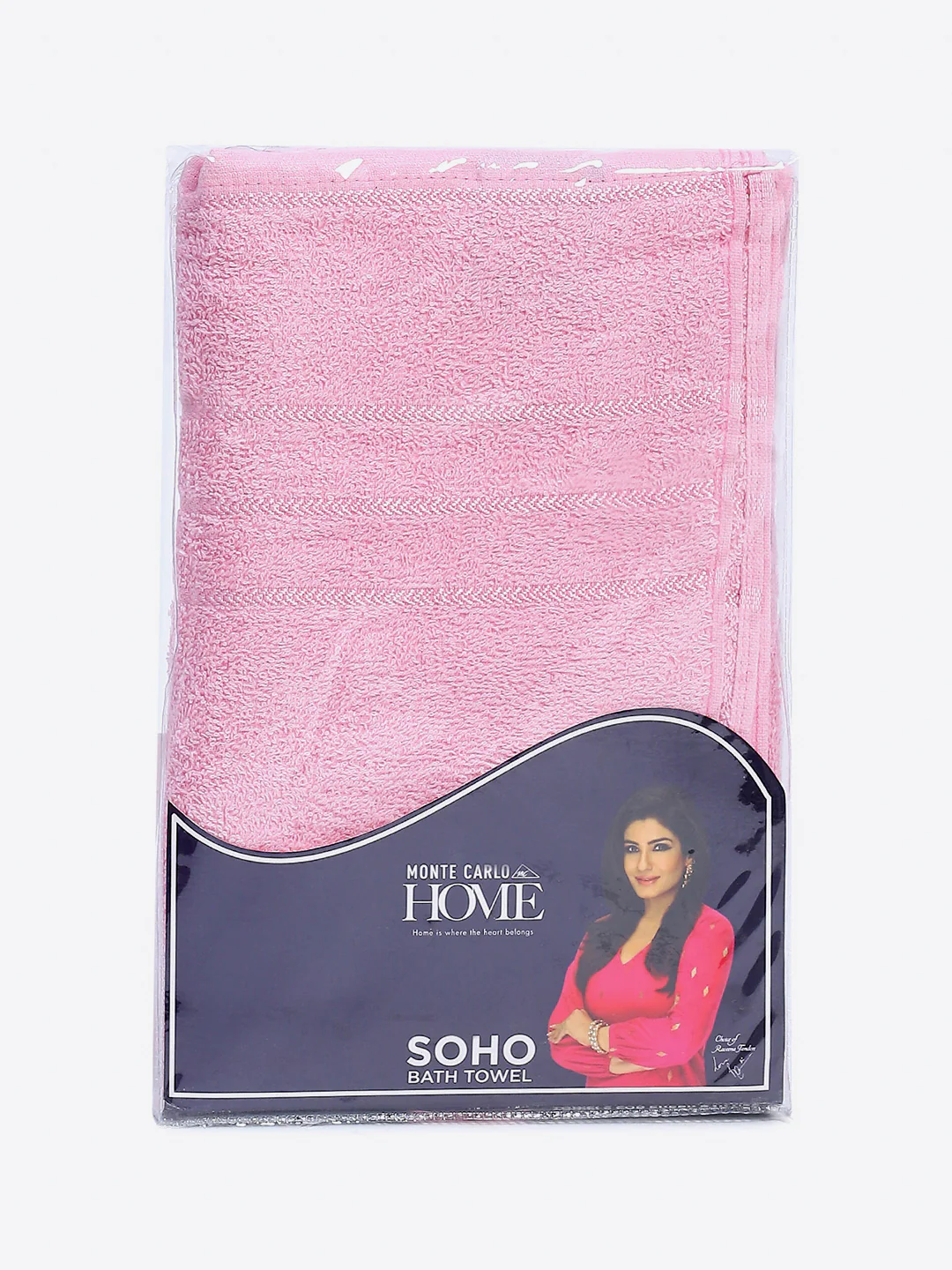 Light Pink Cotton Solid 350 GSM Bath Towel (Soho) - Image 5